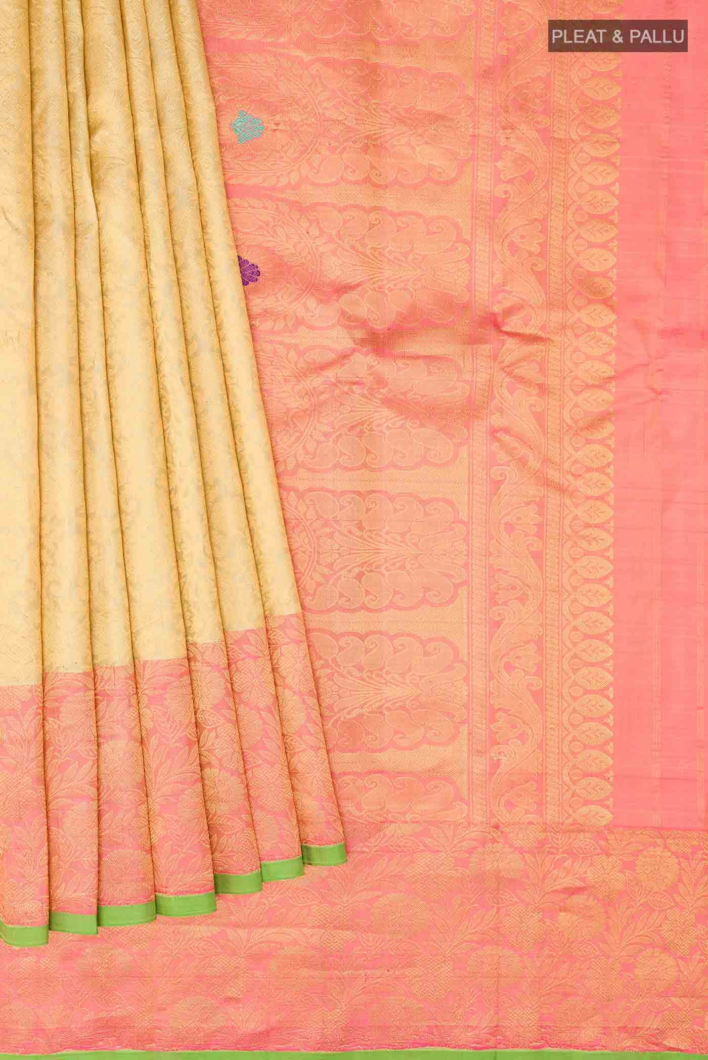 Beige Gadwal Silk Saree
