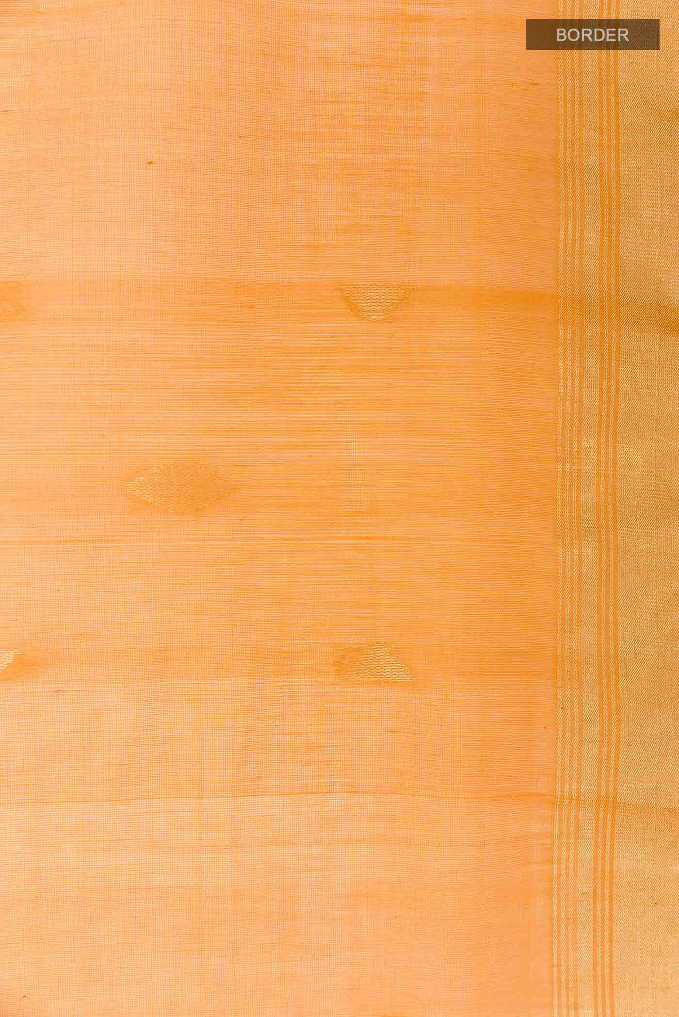 Yellow Blended Kora Cotton Saree