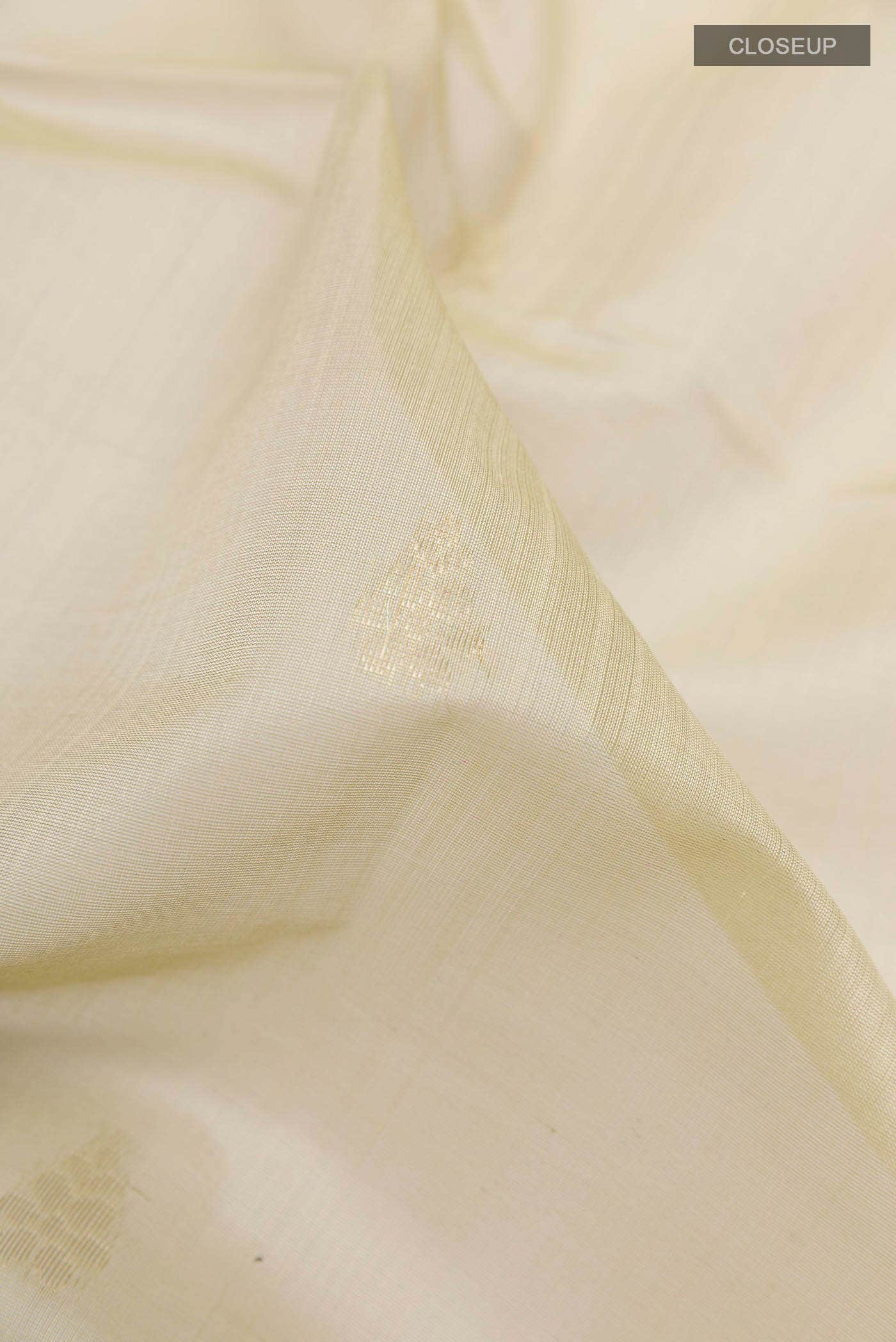 Off White Kora Cotton Saree