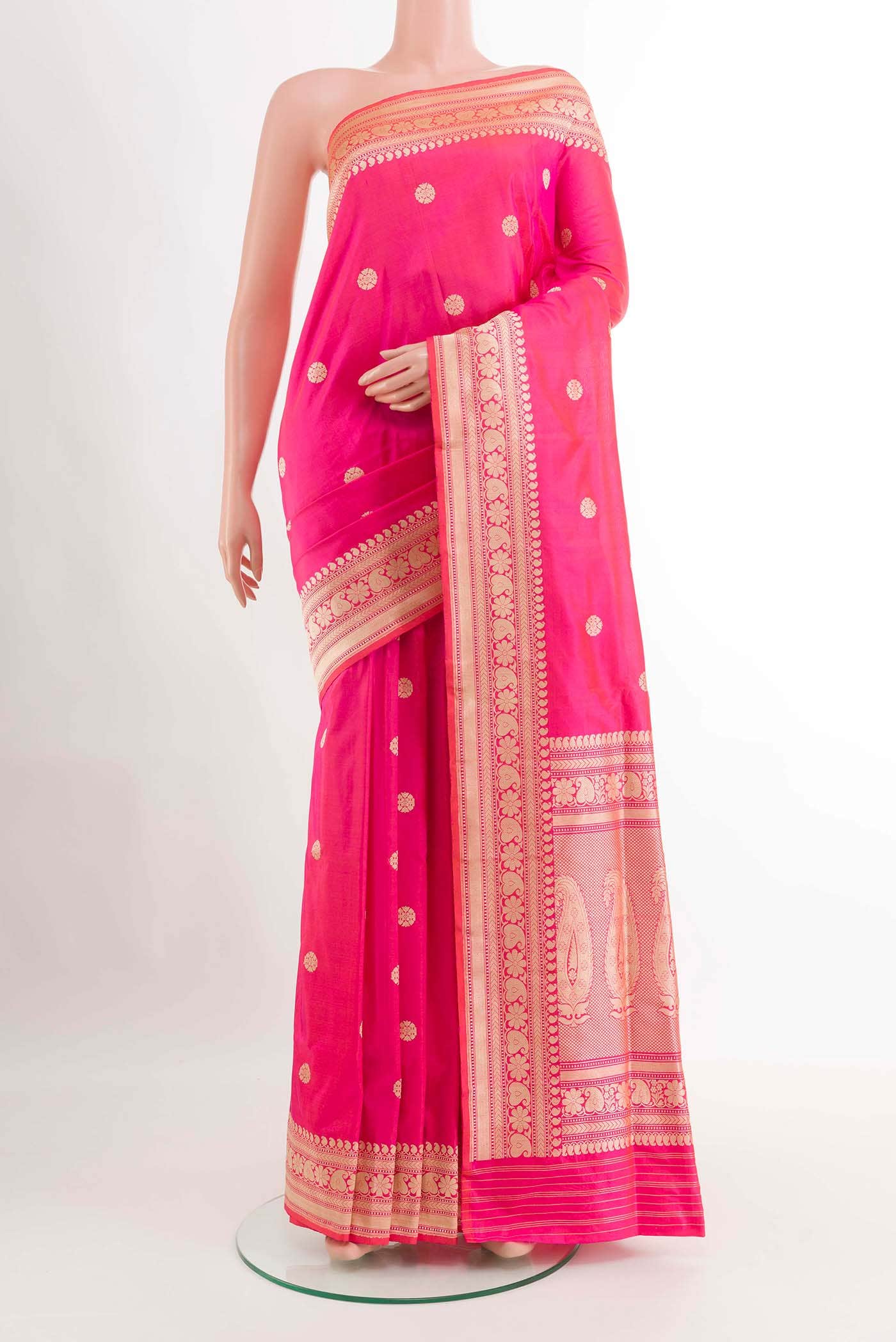 Pink Dual Tone Banarasi Silk Saree
