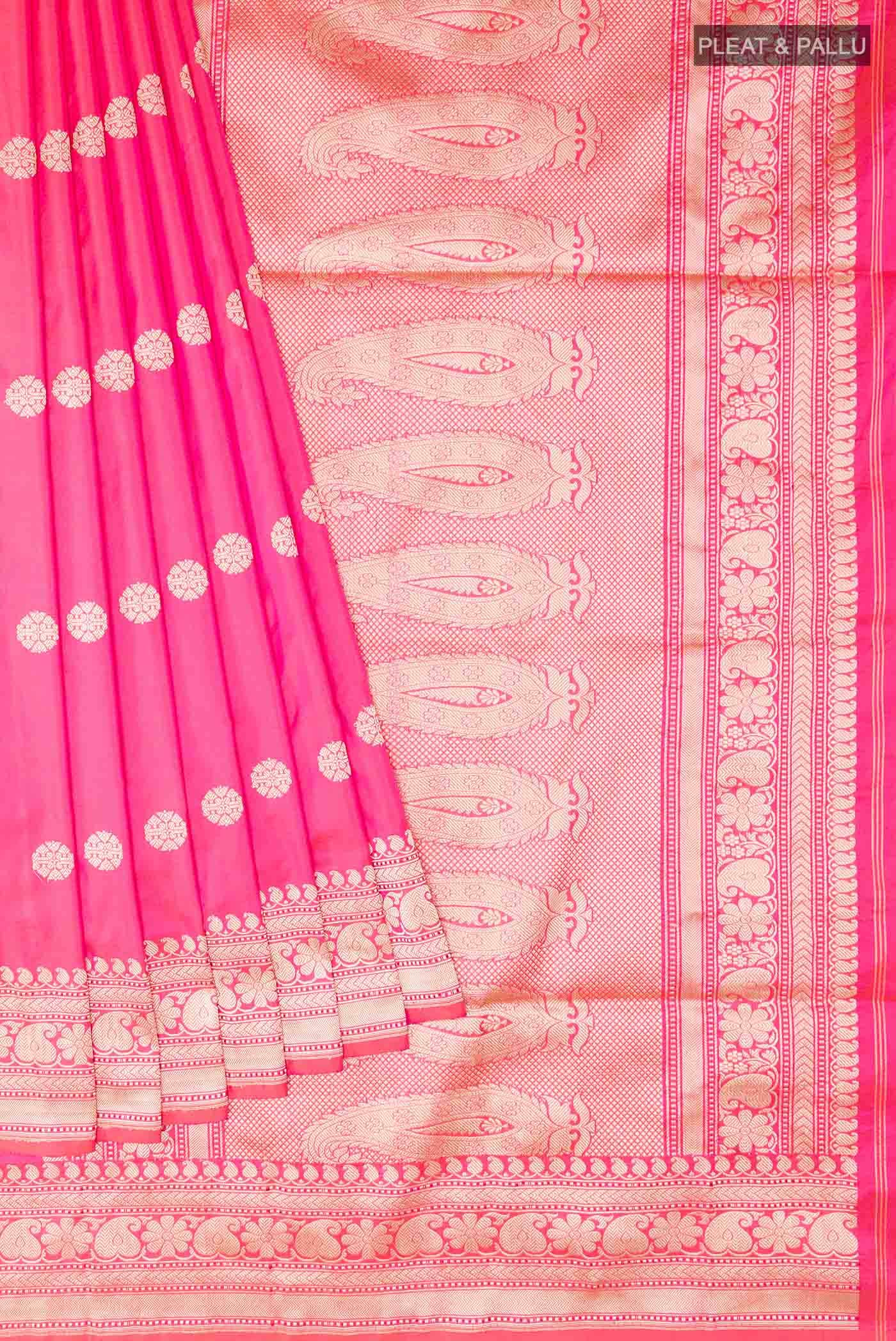 Pink Dual Tone Banarasi Silk Saree