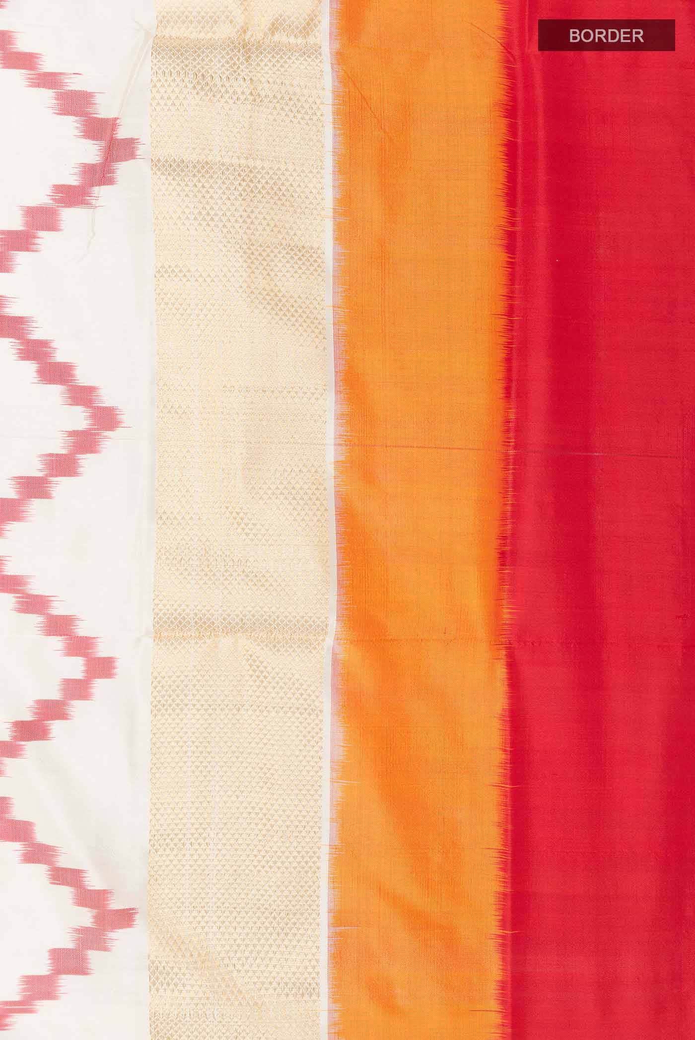 Off White Pochampally Silk Saree