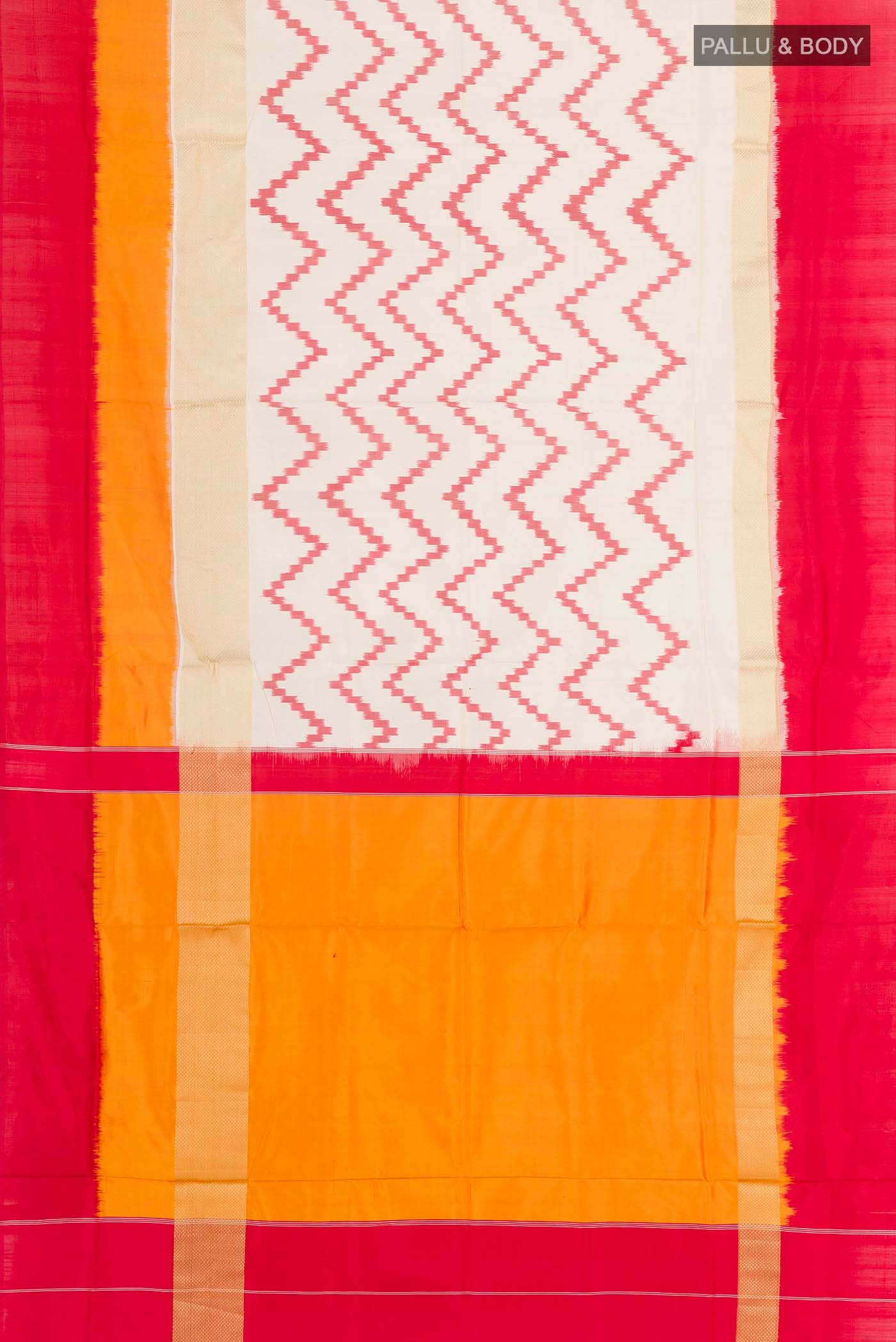 Off White Pochampally Silk Saree