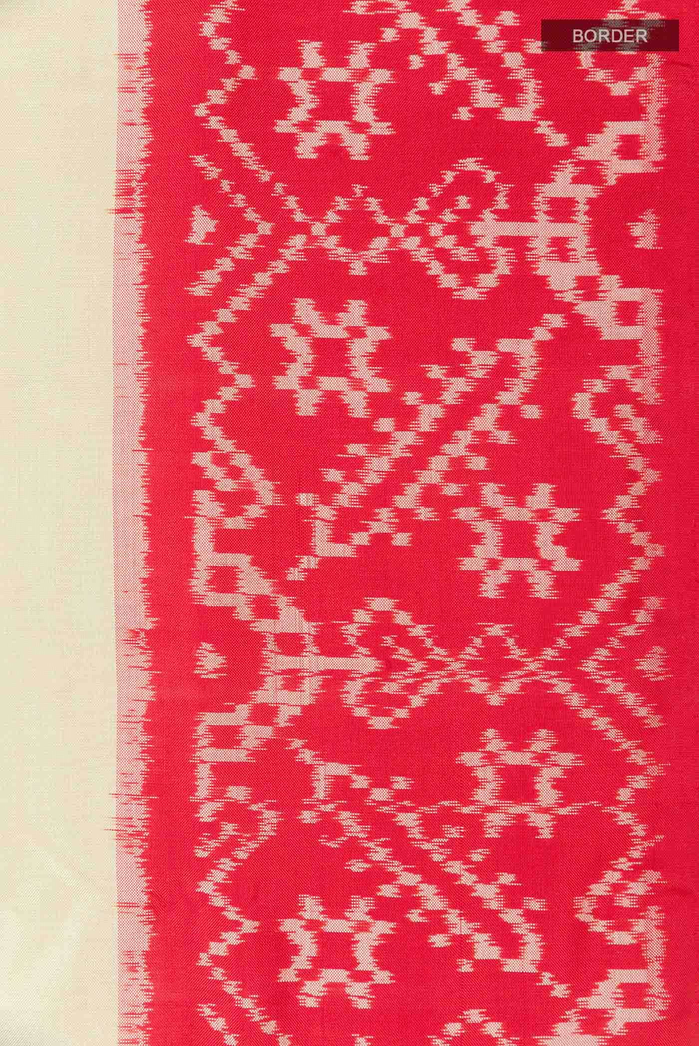 Off White Pochampally Silk Saree