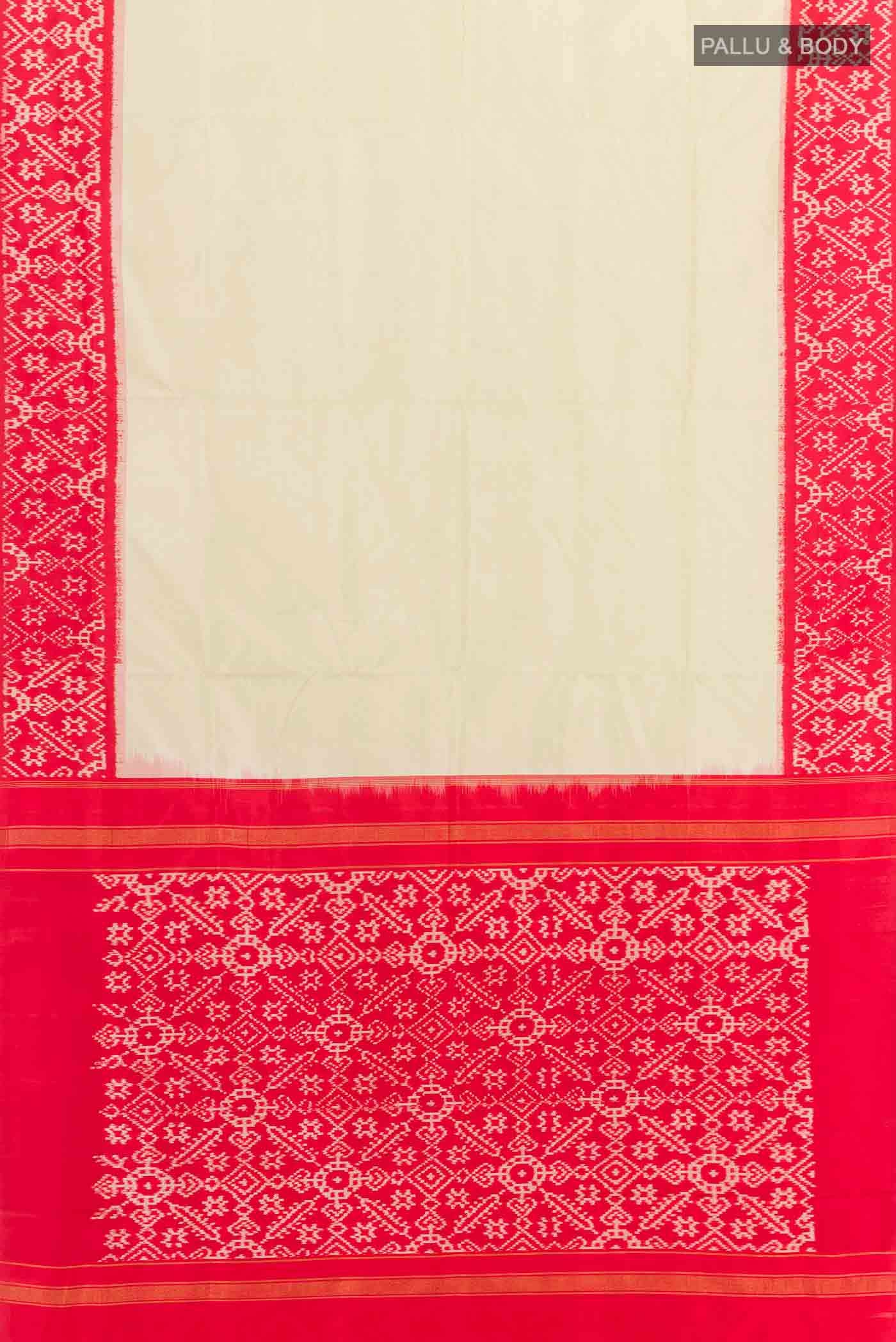 Off White Pochampally Silk Saree