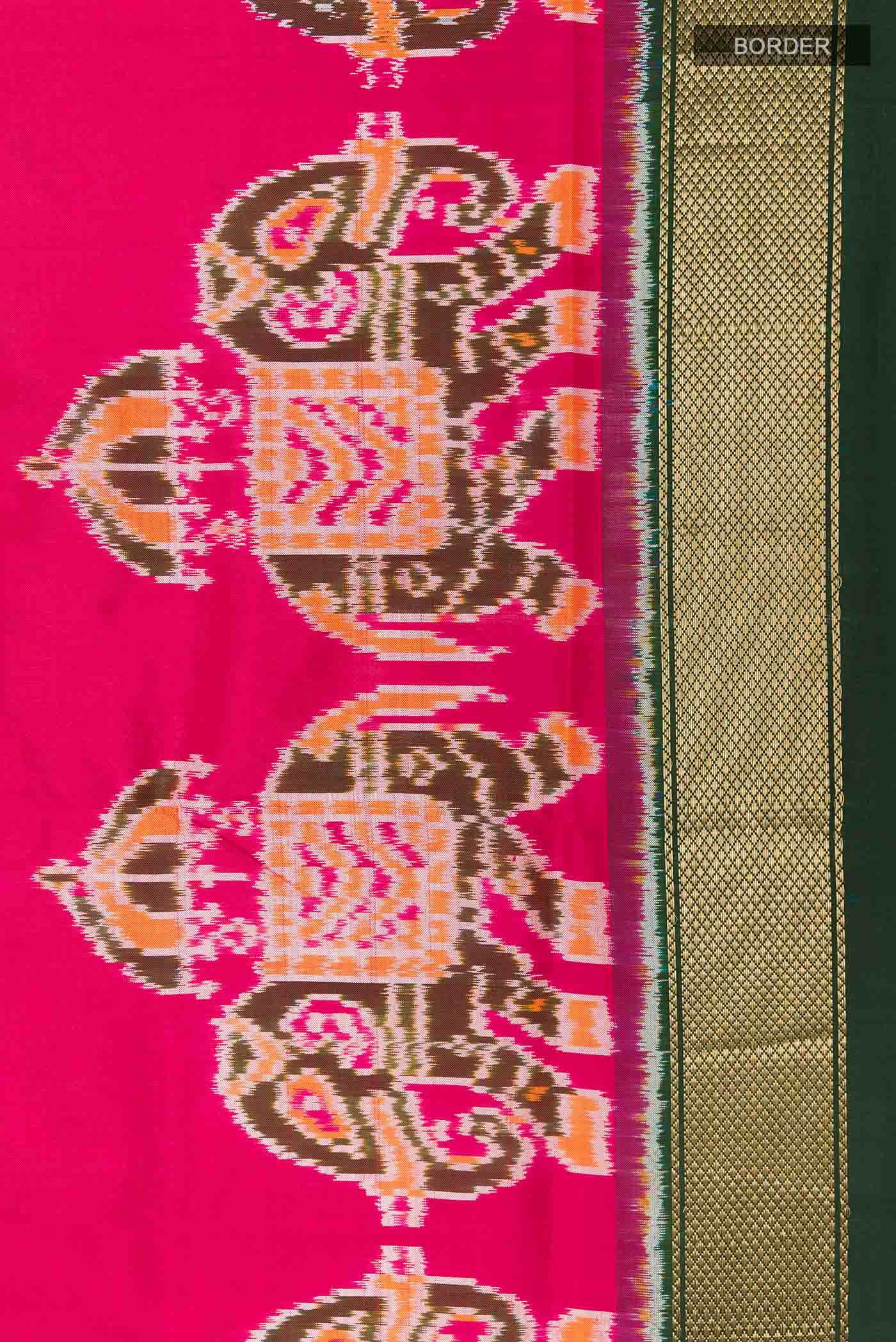 Dark Pink Pochampally Silk Saree