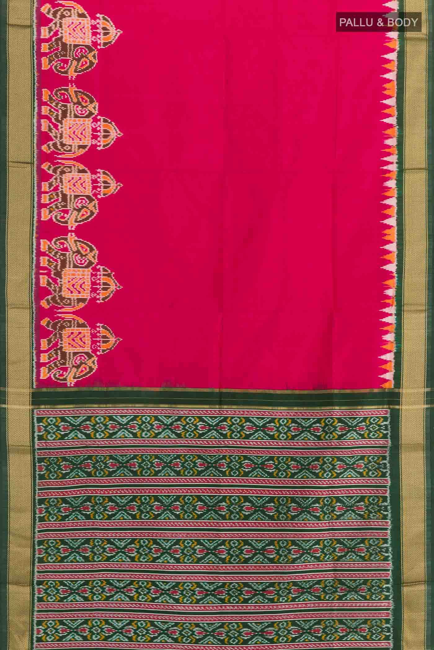 Dark Pink Pochampally Silk Saree