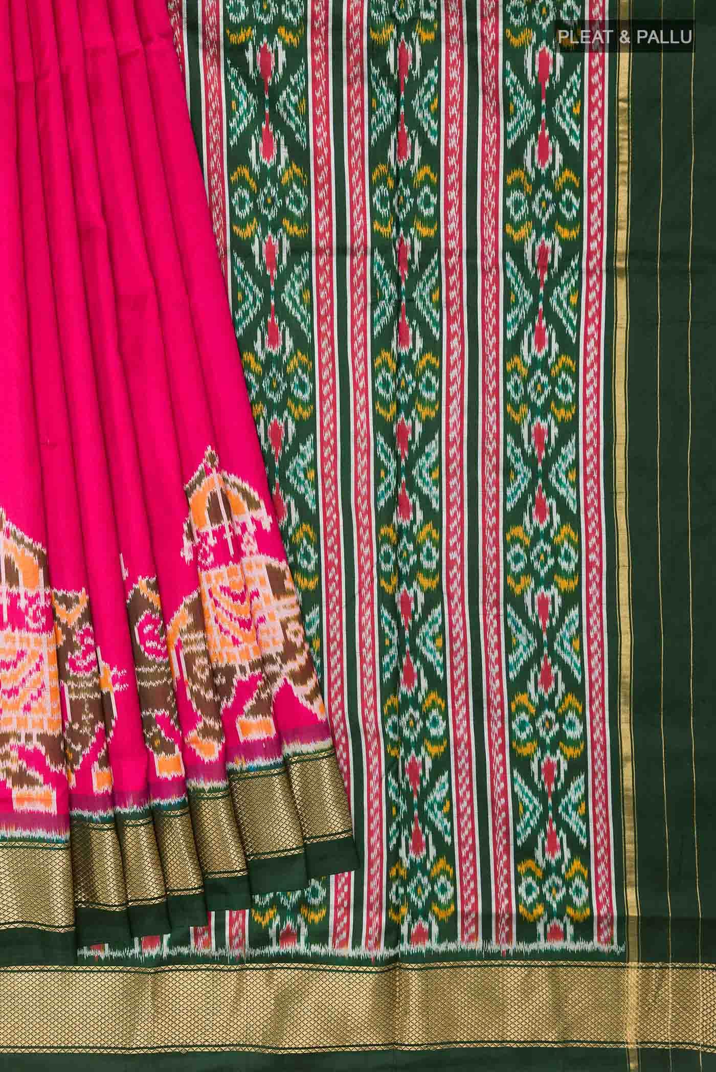 Dark Pink Pochampally Silk Saree