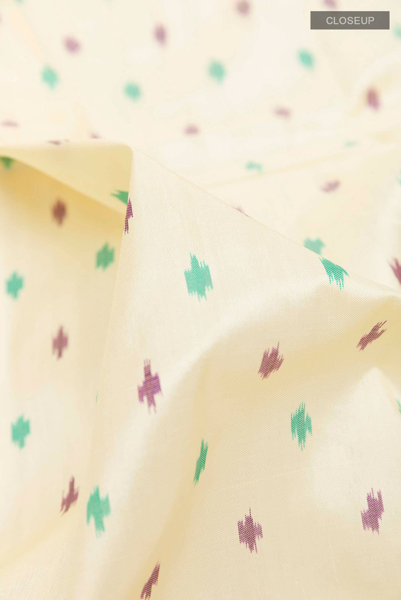 Cream Pochampally Silk Saree