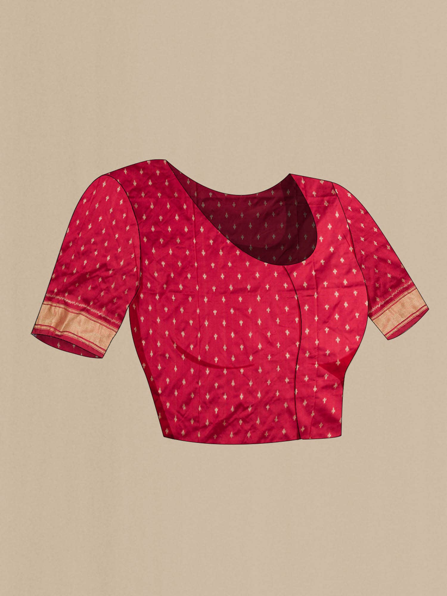 Beige Pochampally Silk Saree