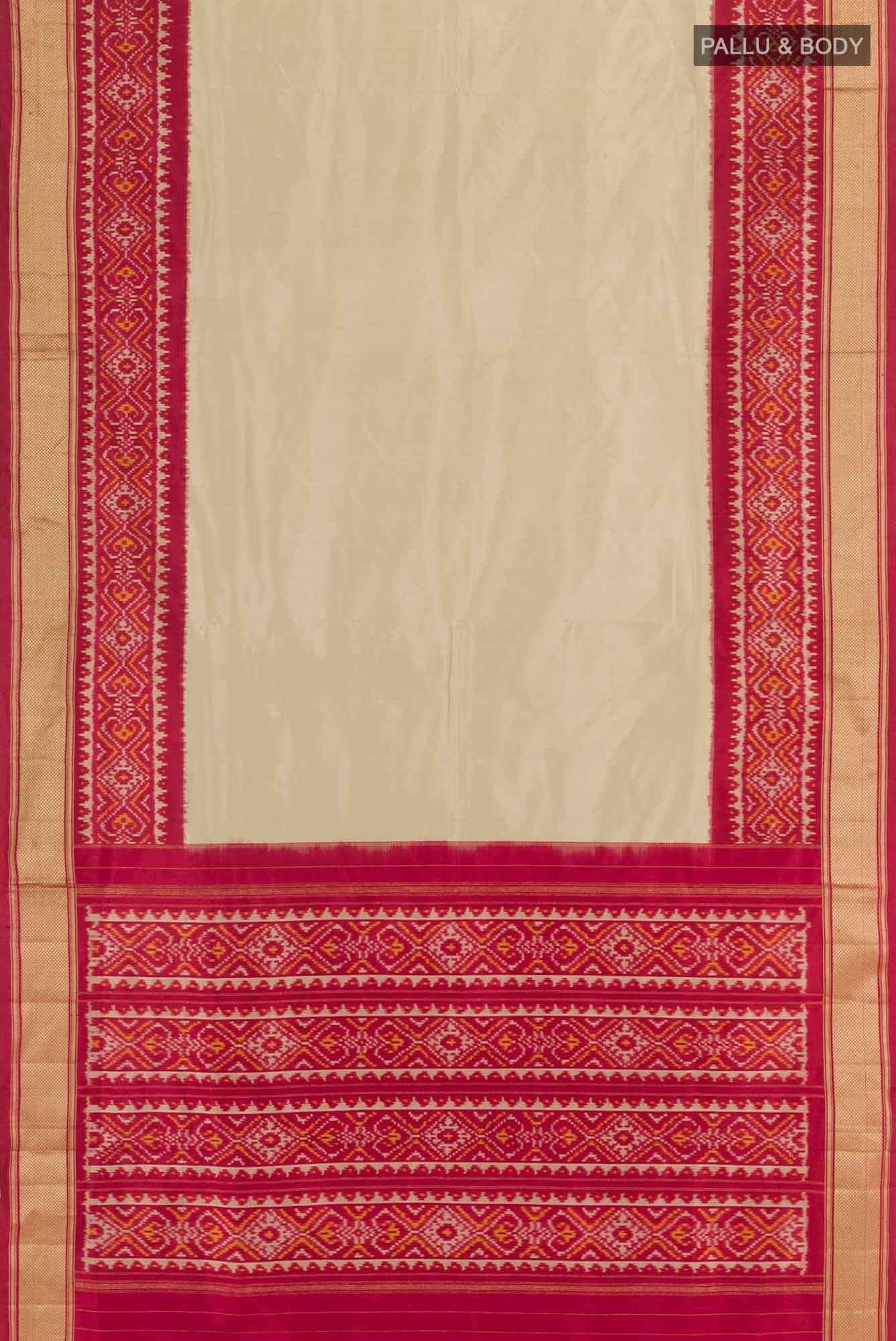Beige Pochampally Silk Saree
