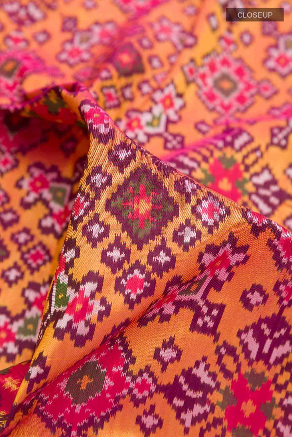 Brick Orange Pochampally Silk Saree