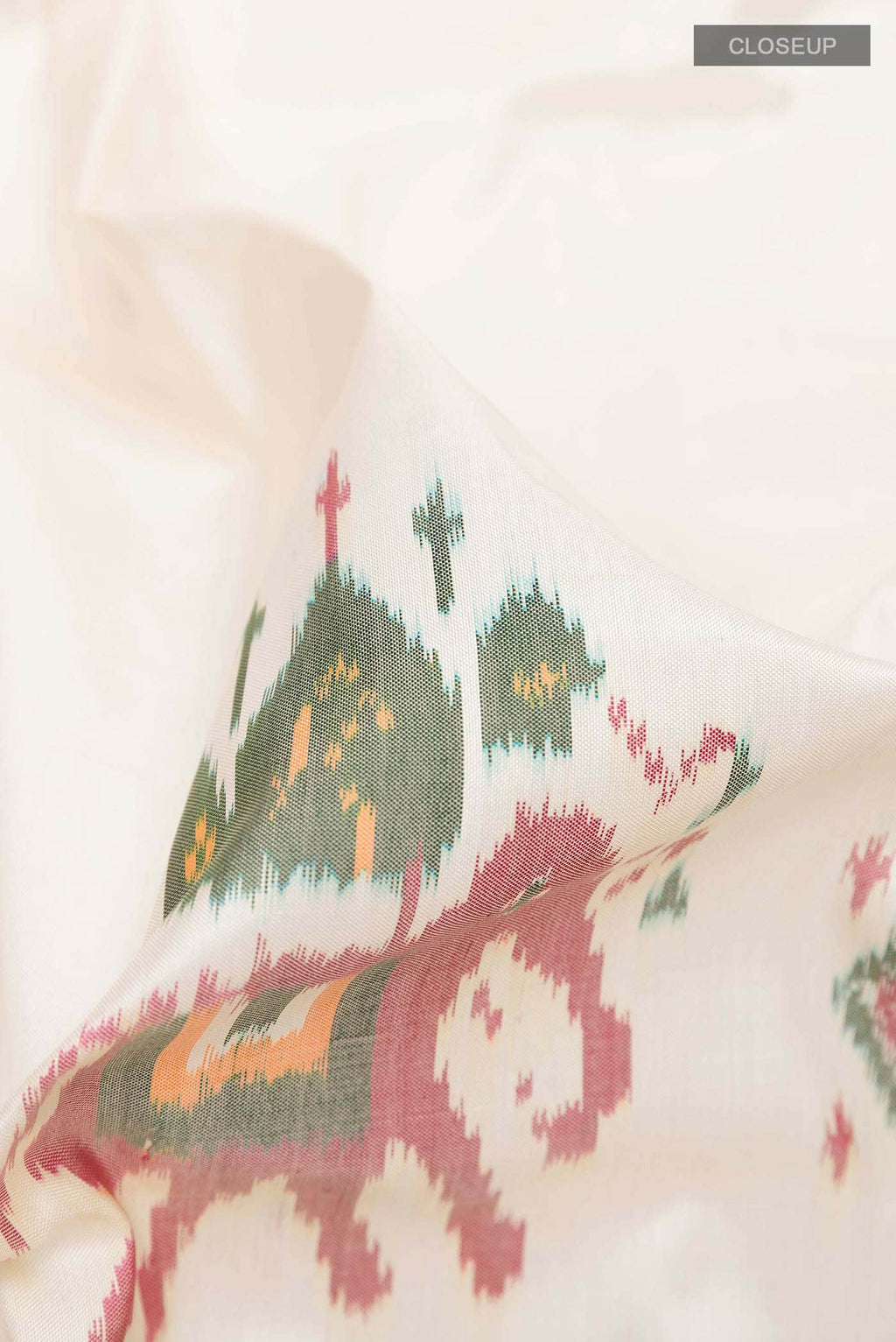 Off White Pochampally Silk Saree