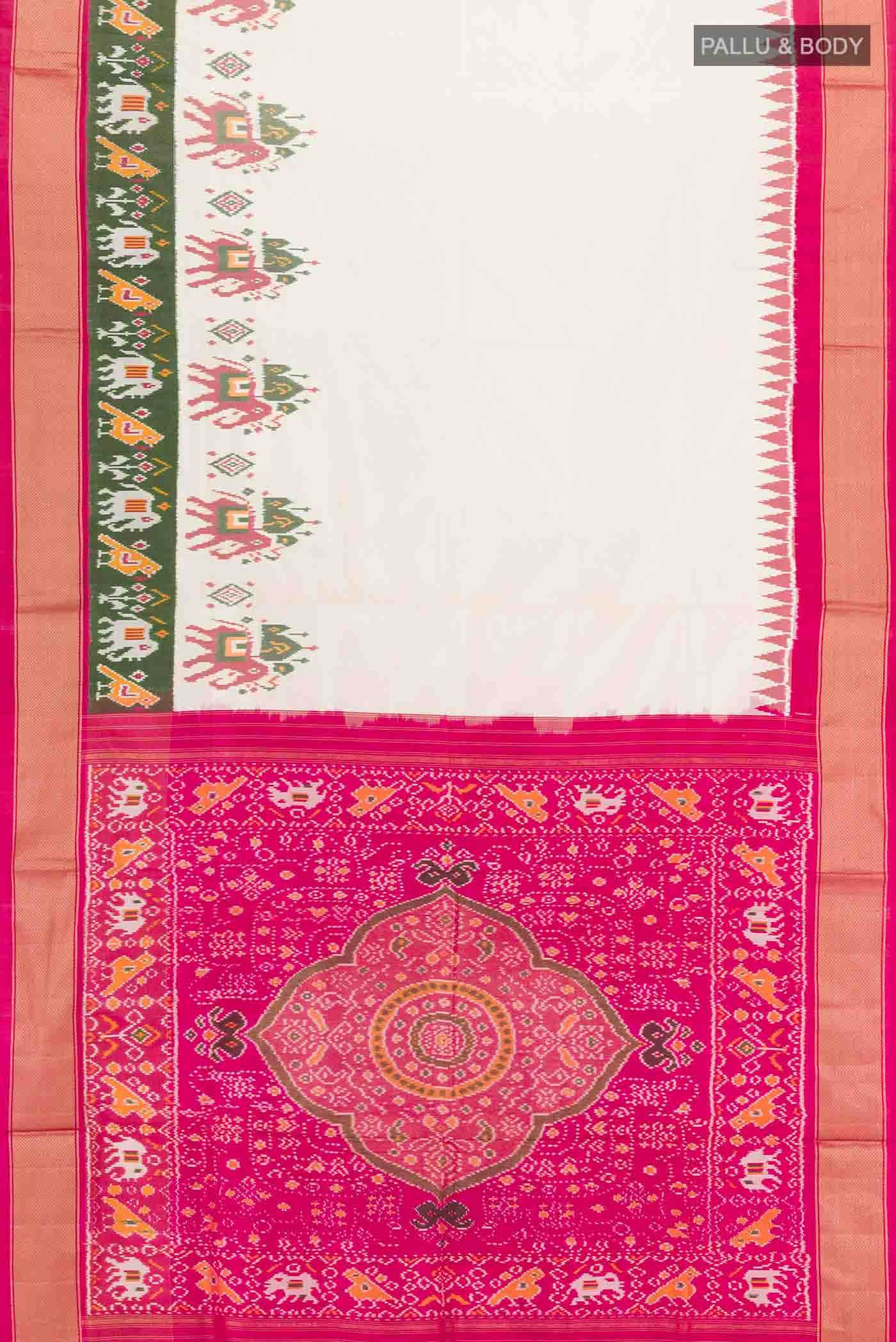 Off White Pochampally Silk Saree
