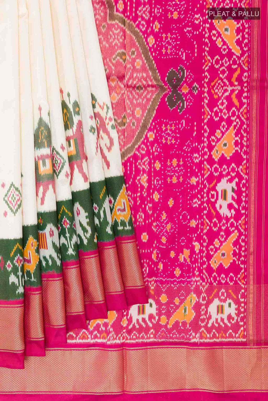 Off White Pochampally Silk Saree