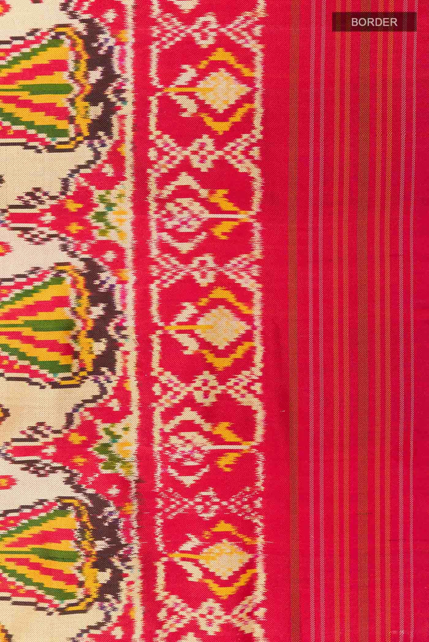 Beige Pochampally Silk Saree
