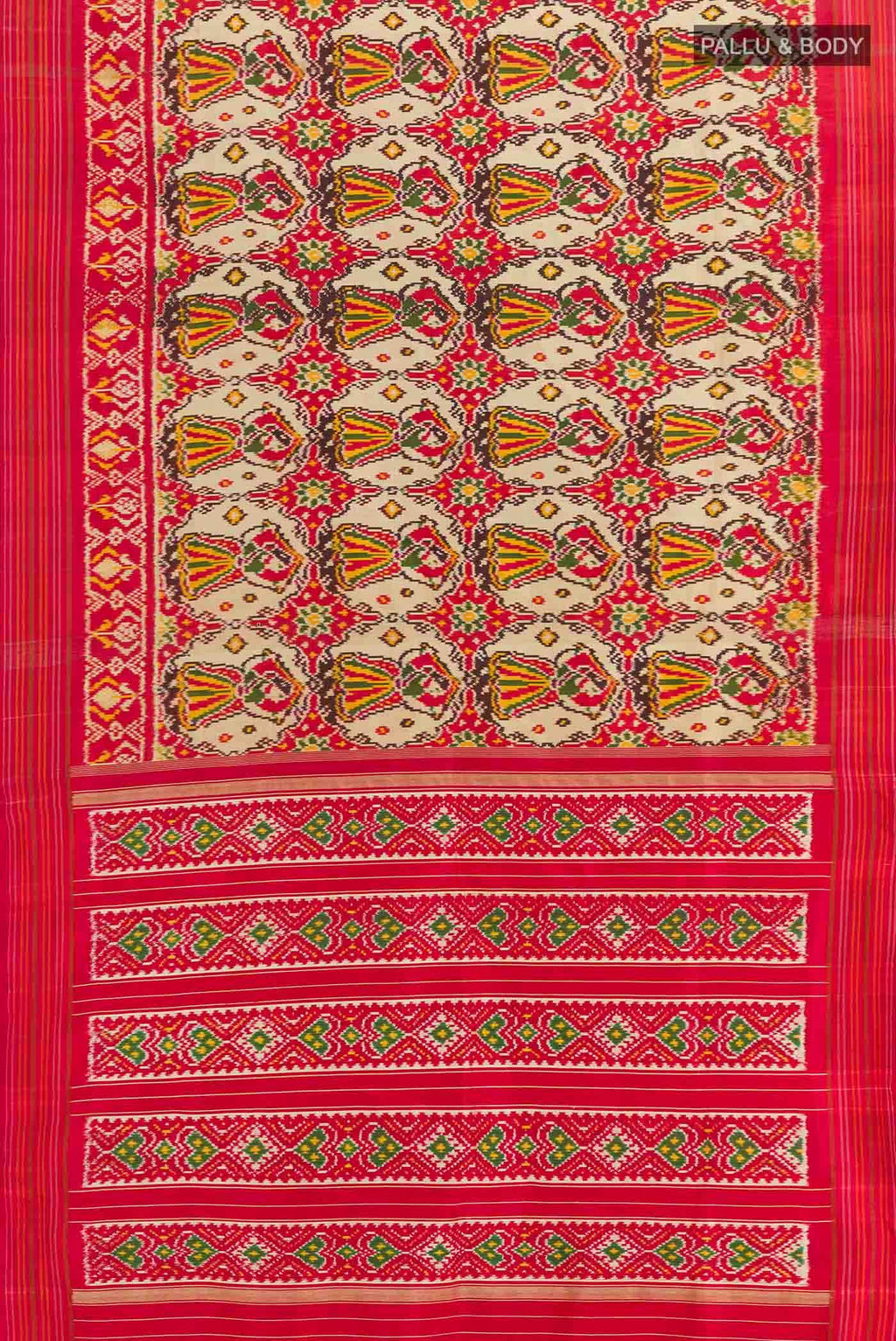 Beige Pochampally Silk Saree