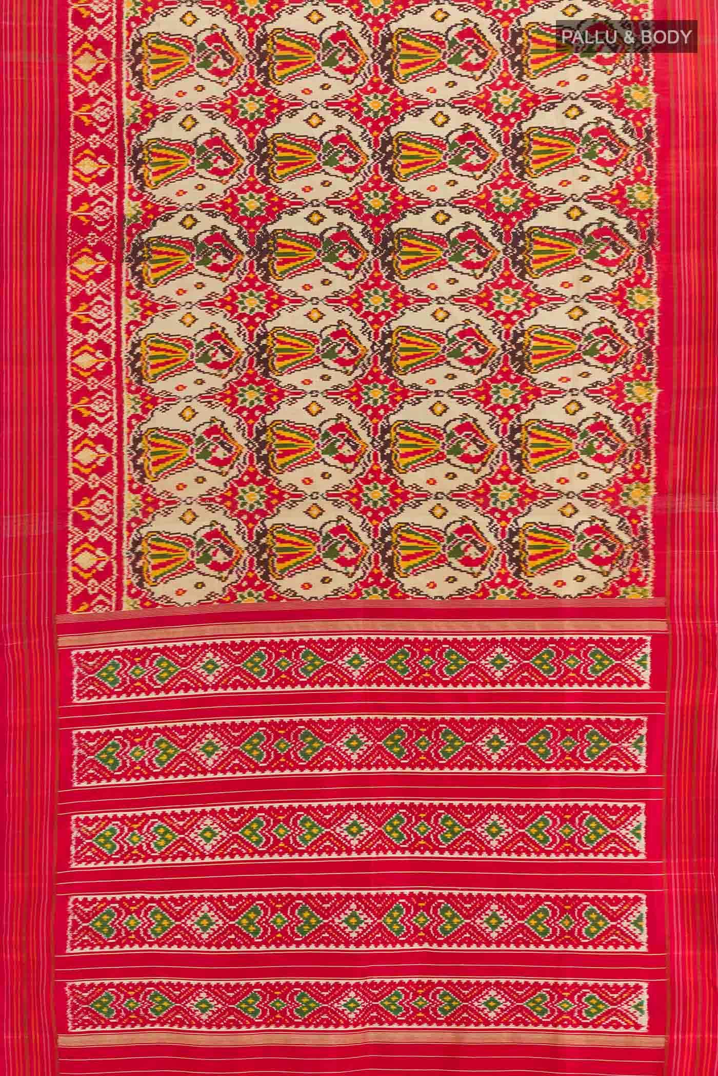 Beige Pochampally Silk Saree