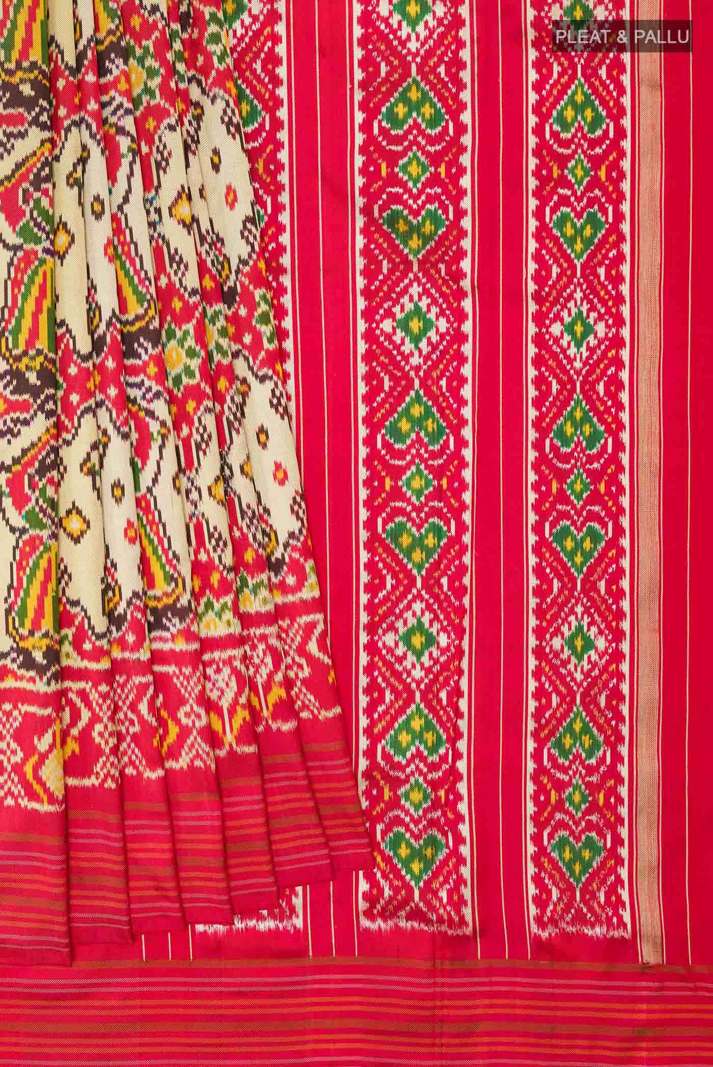 Beige Pochampally Silk Saree