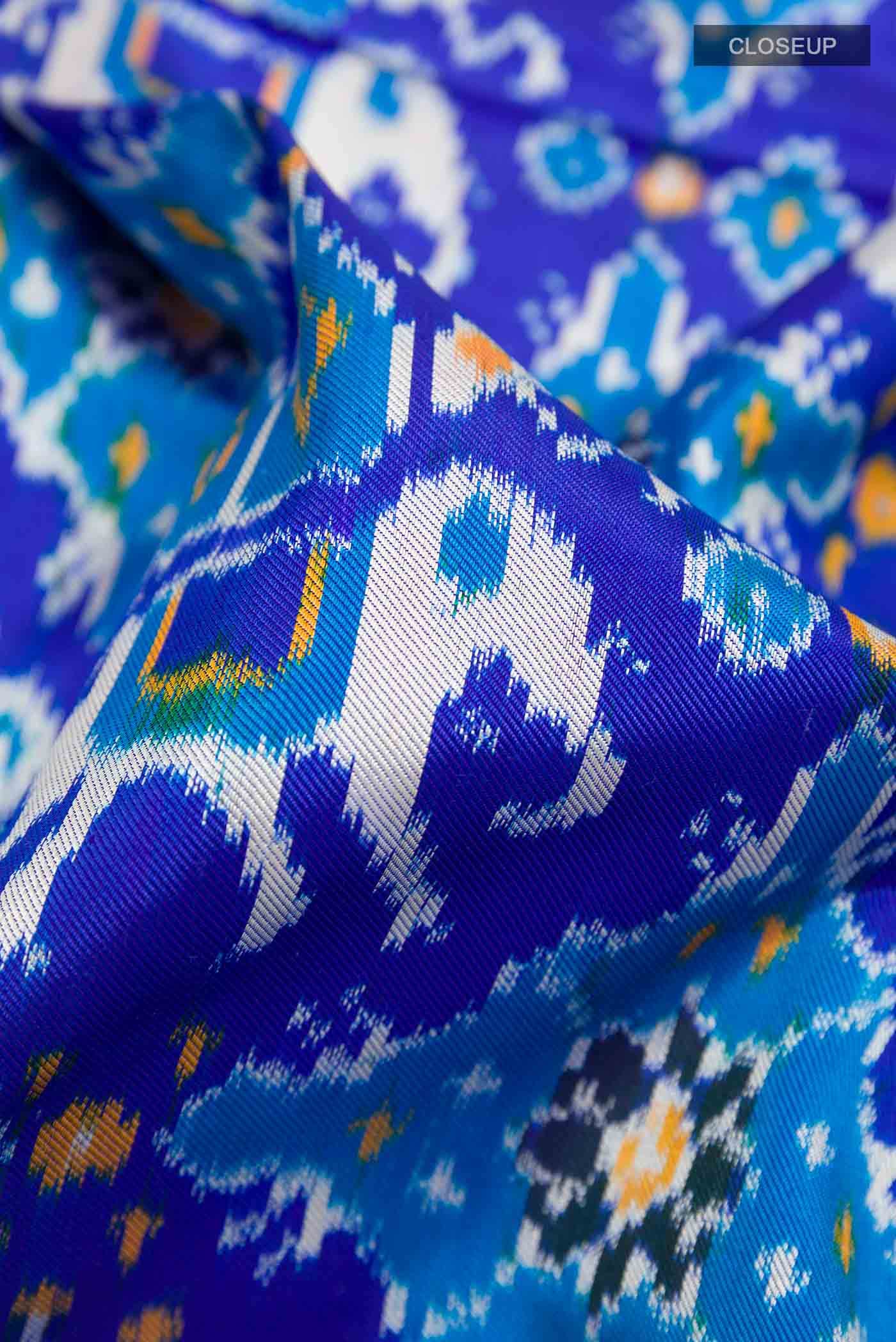 Dark Blue Pochampally Silk Saree