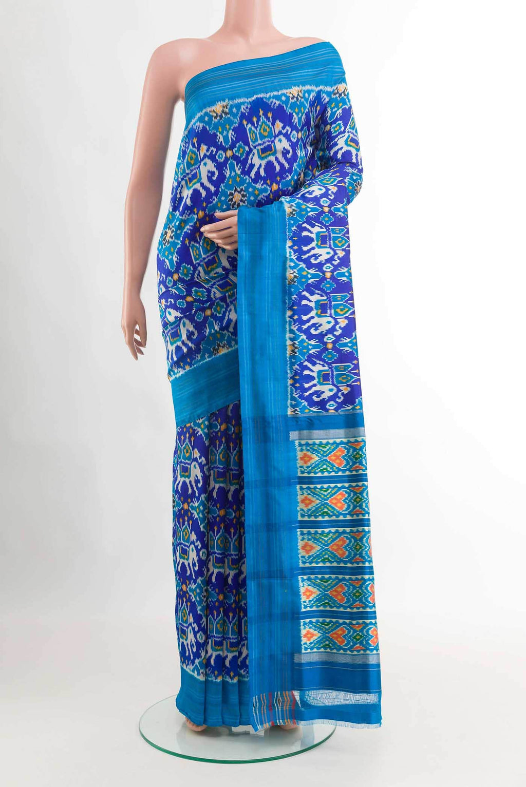 Dark Blue Pochampally Silk Saree