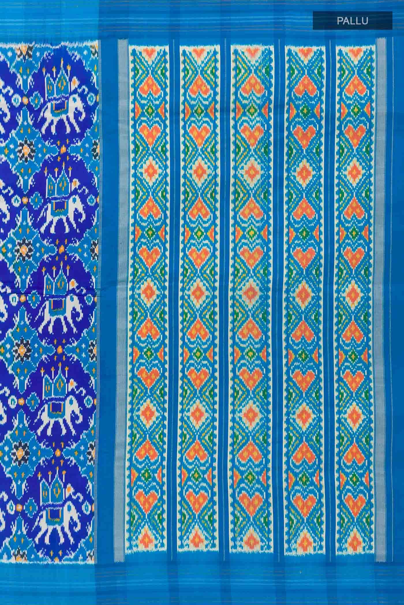 Dark Blue Pochampally Silk Saree