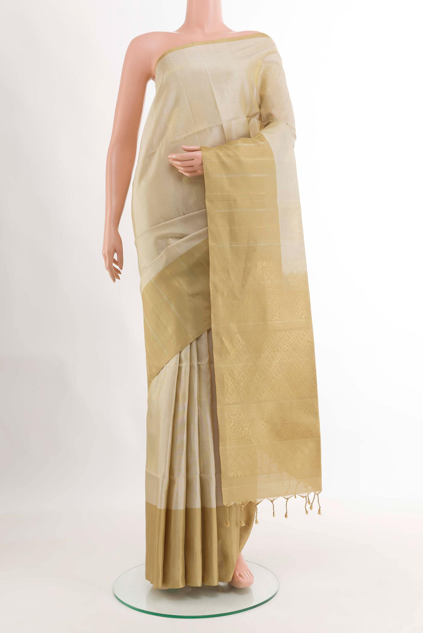Cream Soft Silk Saree