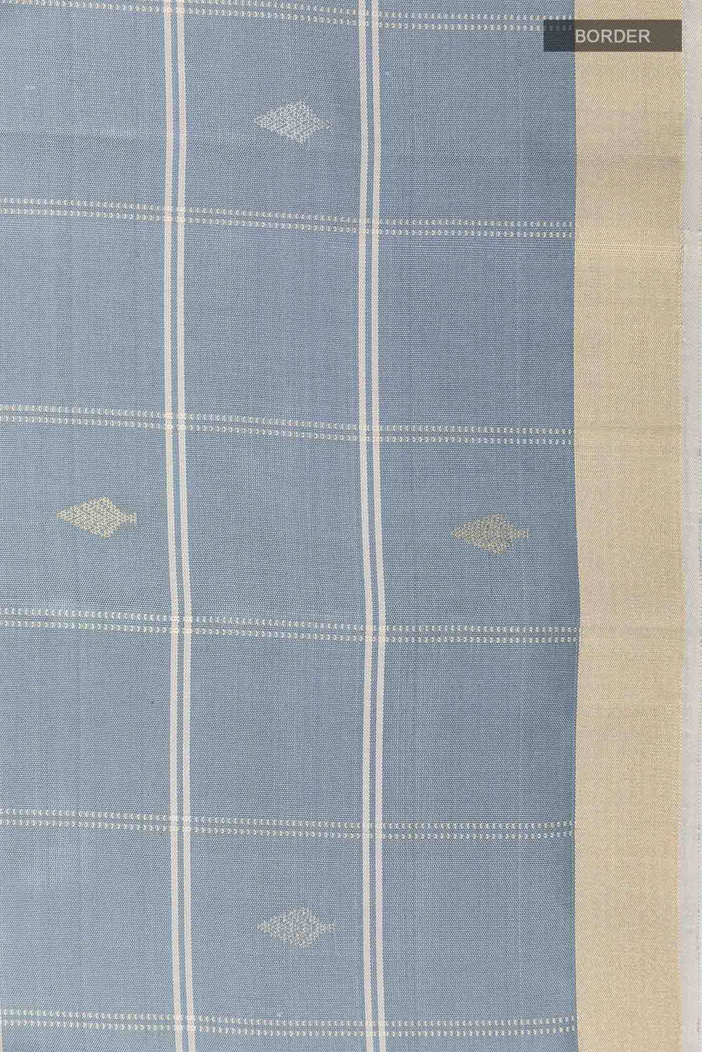 Blue Grey Soft Silk Saree