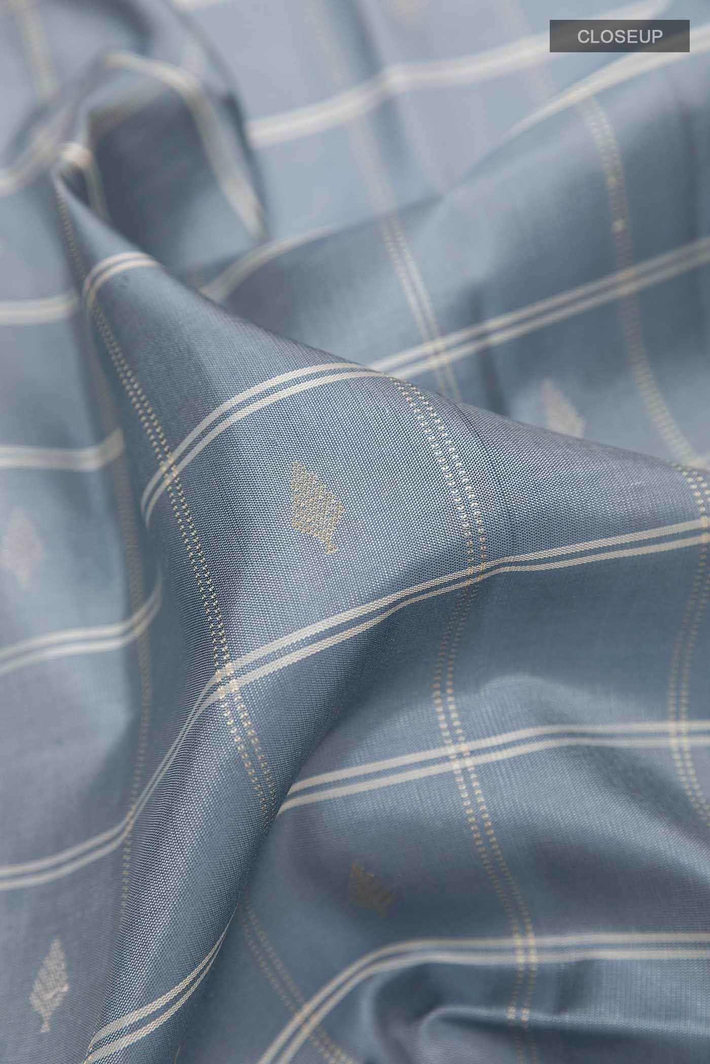 Blue Grey Soft Silk Saree