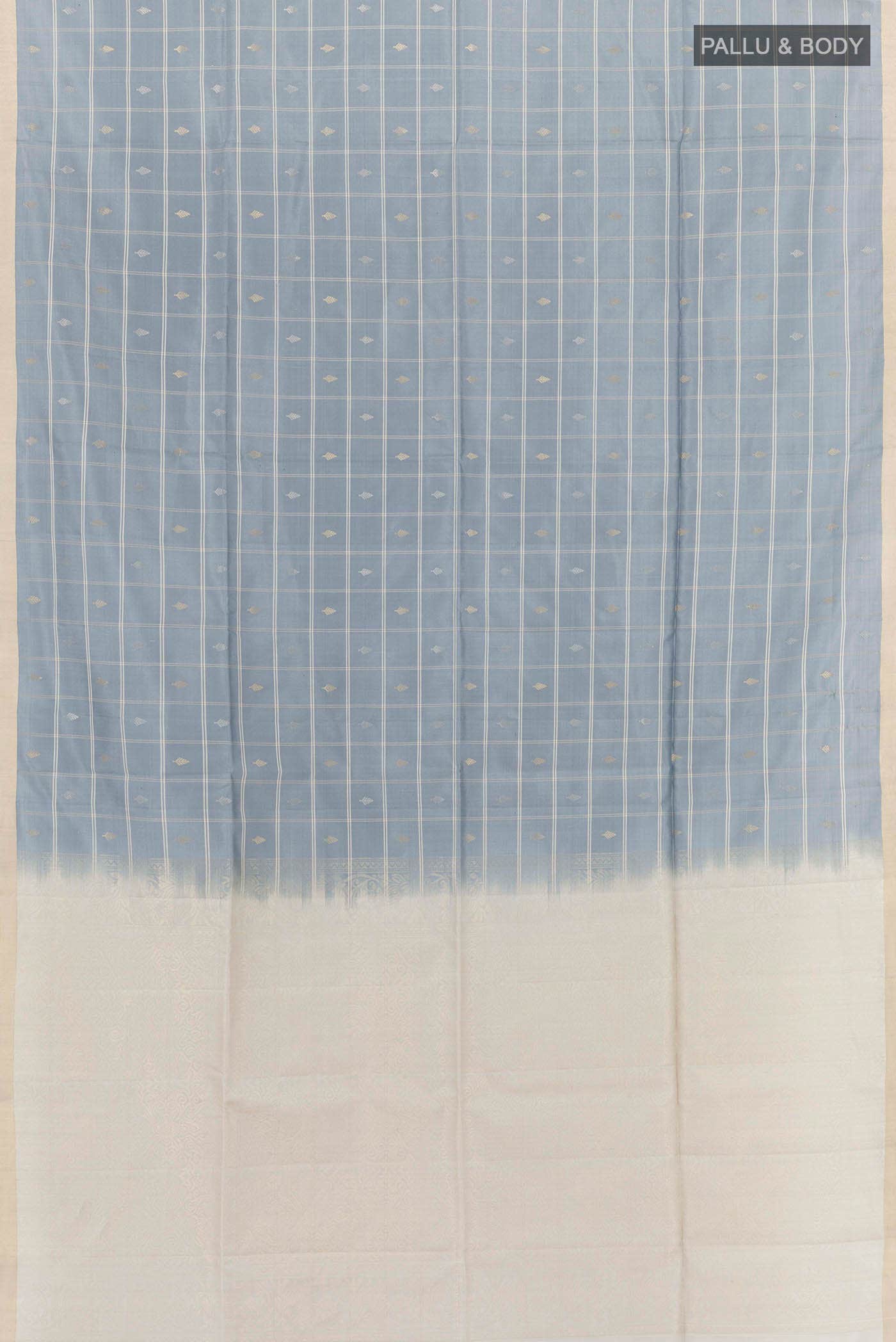 Blue Grey Soft Silk Saree