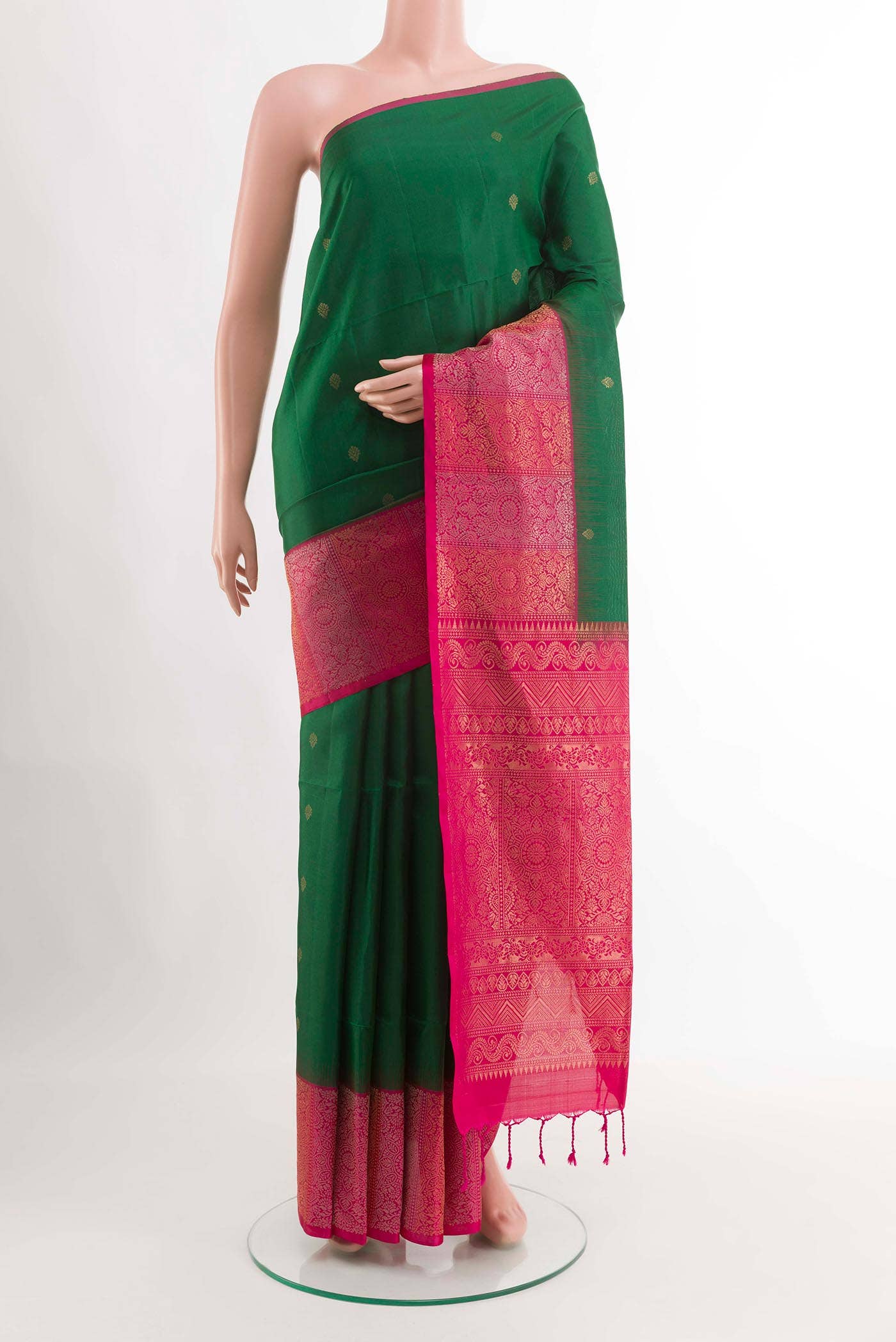 Bottle Green Soft Silk Saree