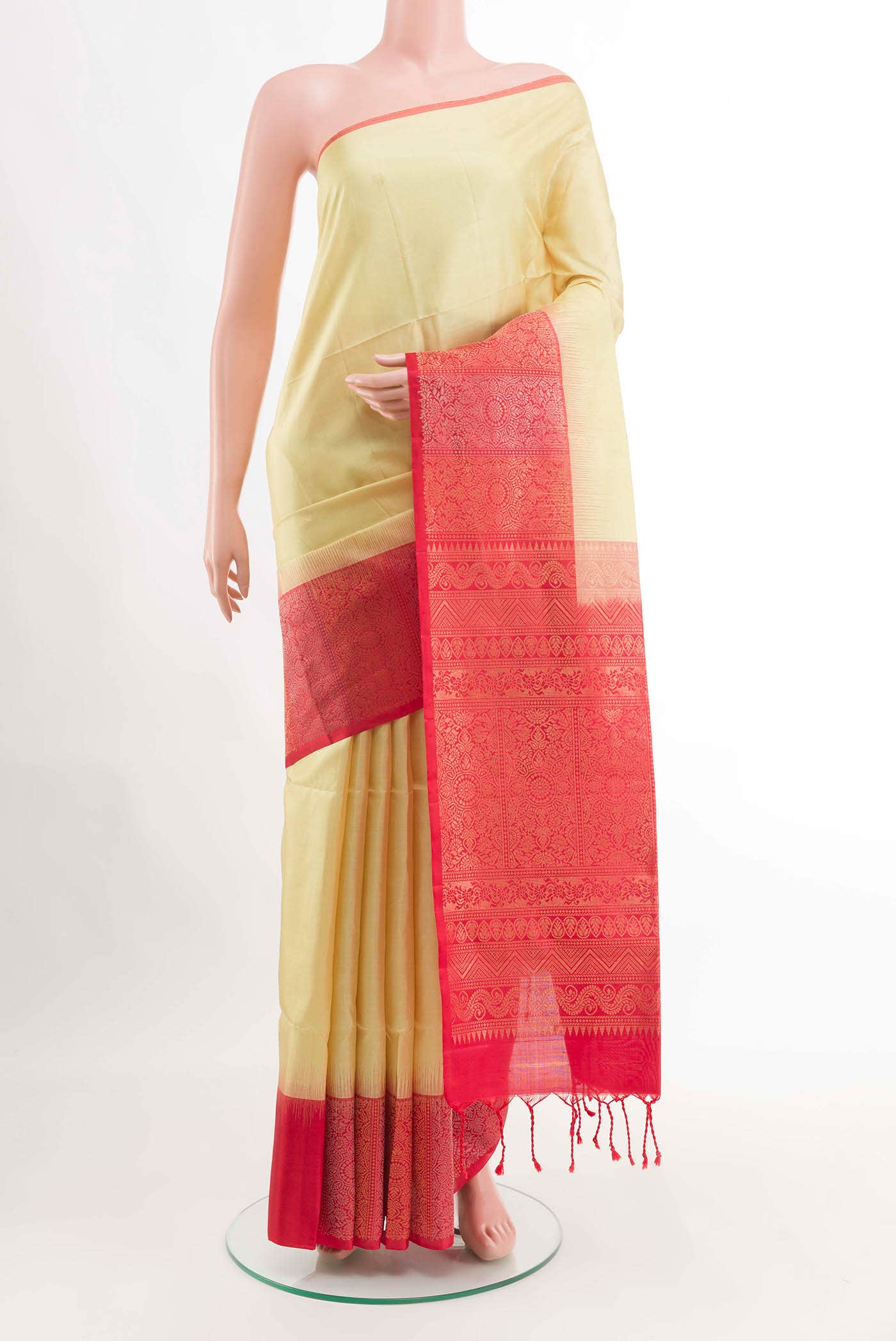Cream Soft Silk Saree