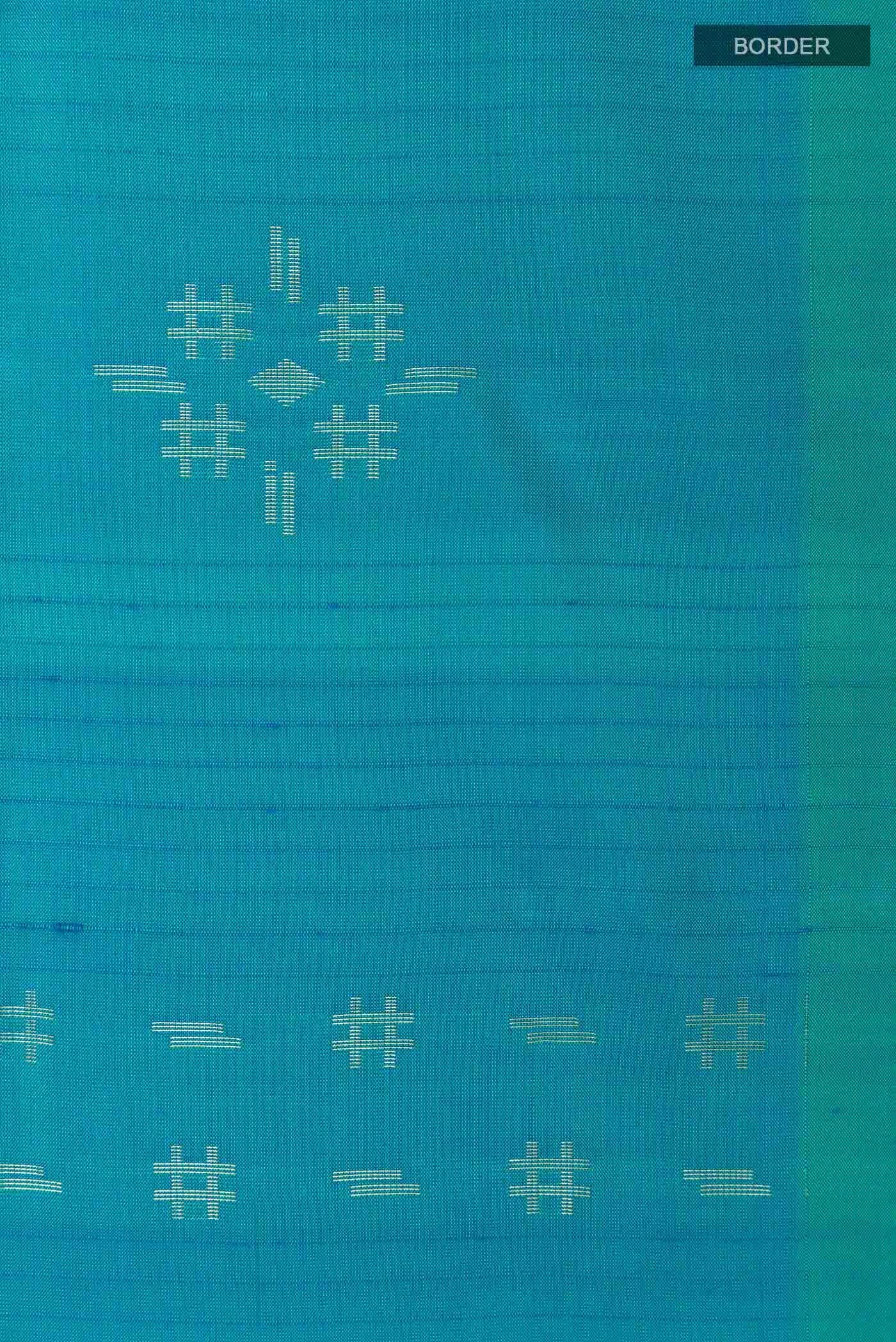 Peacock Blue Soft Silk Saree