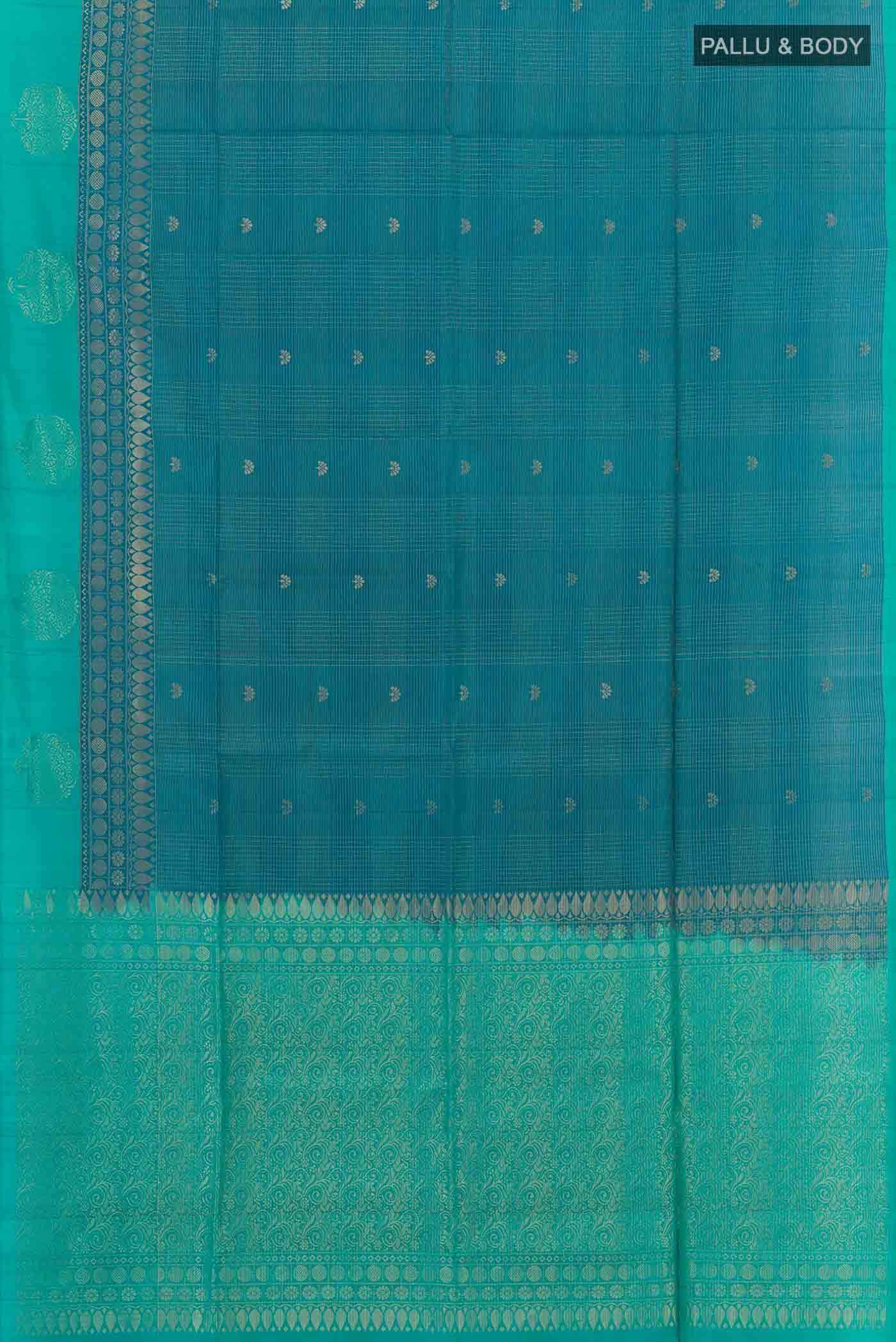 Peacock Blue Soft Silk Saree
