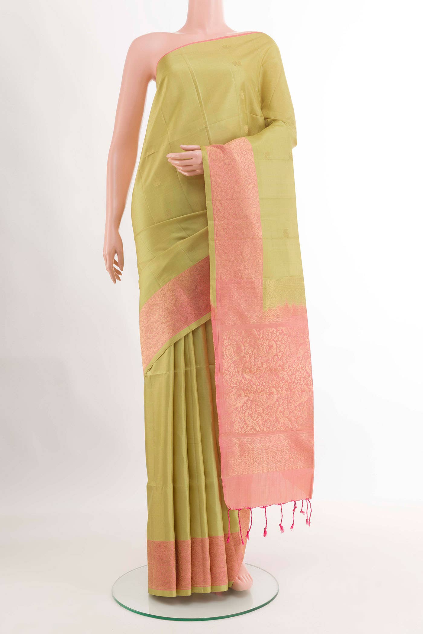 Lemon Yellow Soft Silk Saree