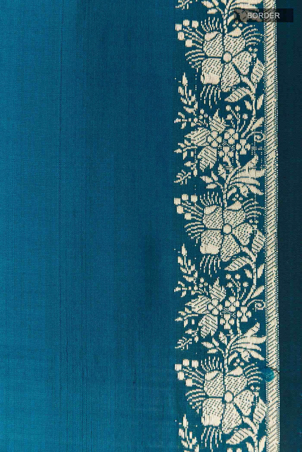 Peacock Blue Banarasi Silk Saree