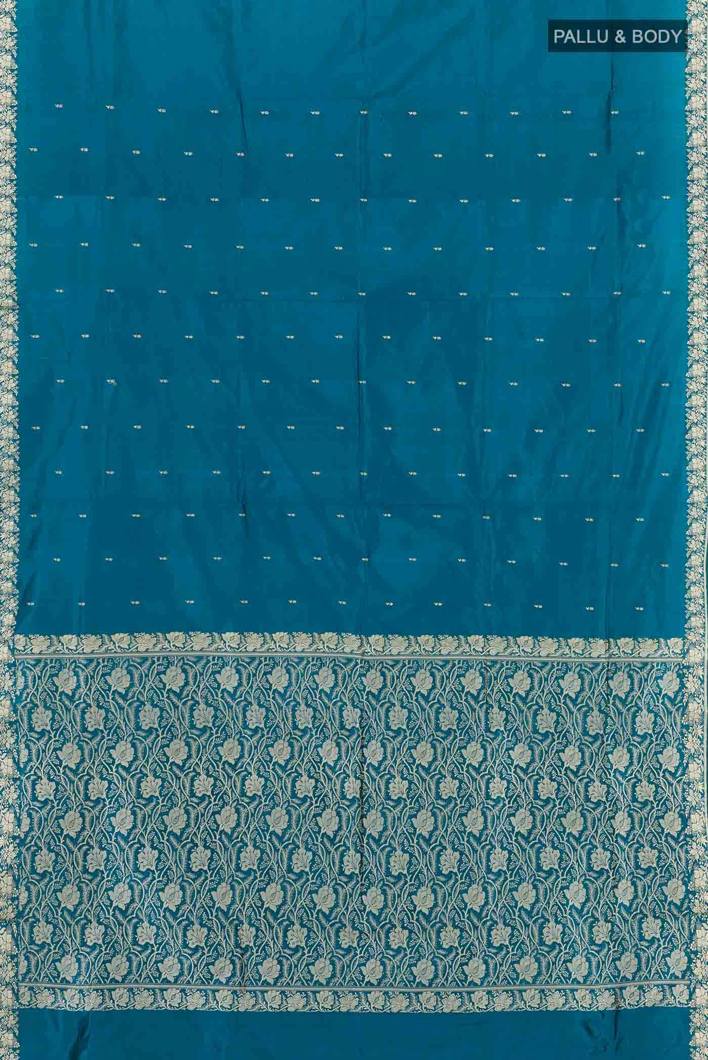 Peacock Blue Banarasi Silk Saree