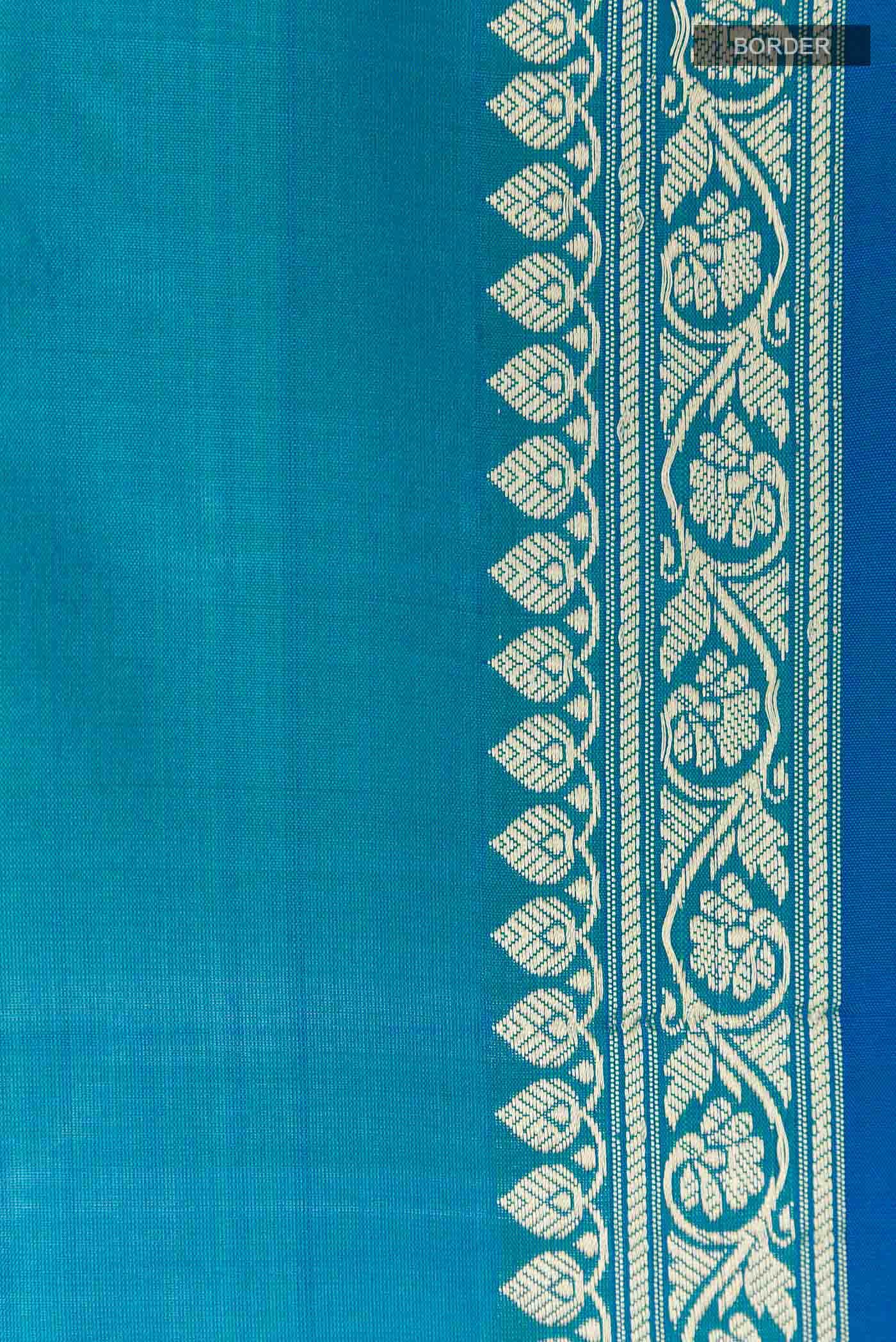 Blue Banarasi Katan Silk Saree