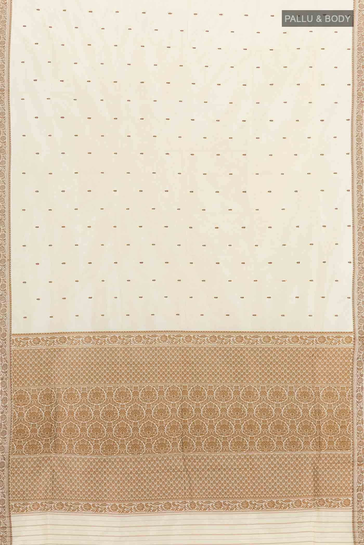 Off White Banarasi Silk Saree