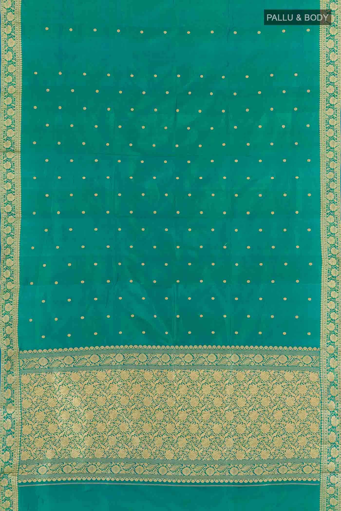 Peacock Blue Dual Tone Banarasi Katan Silk Saree