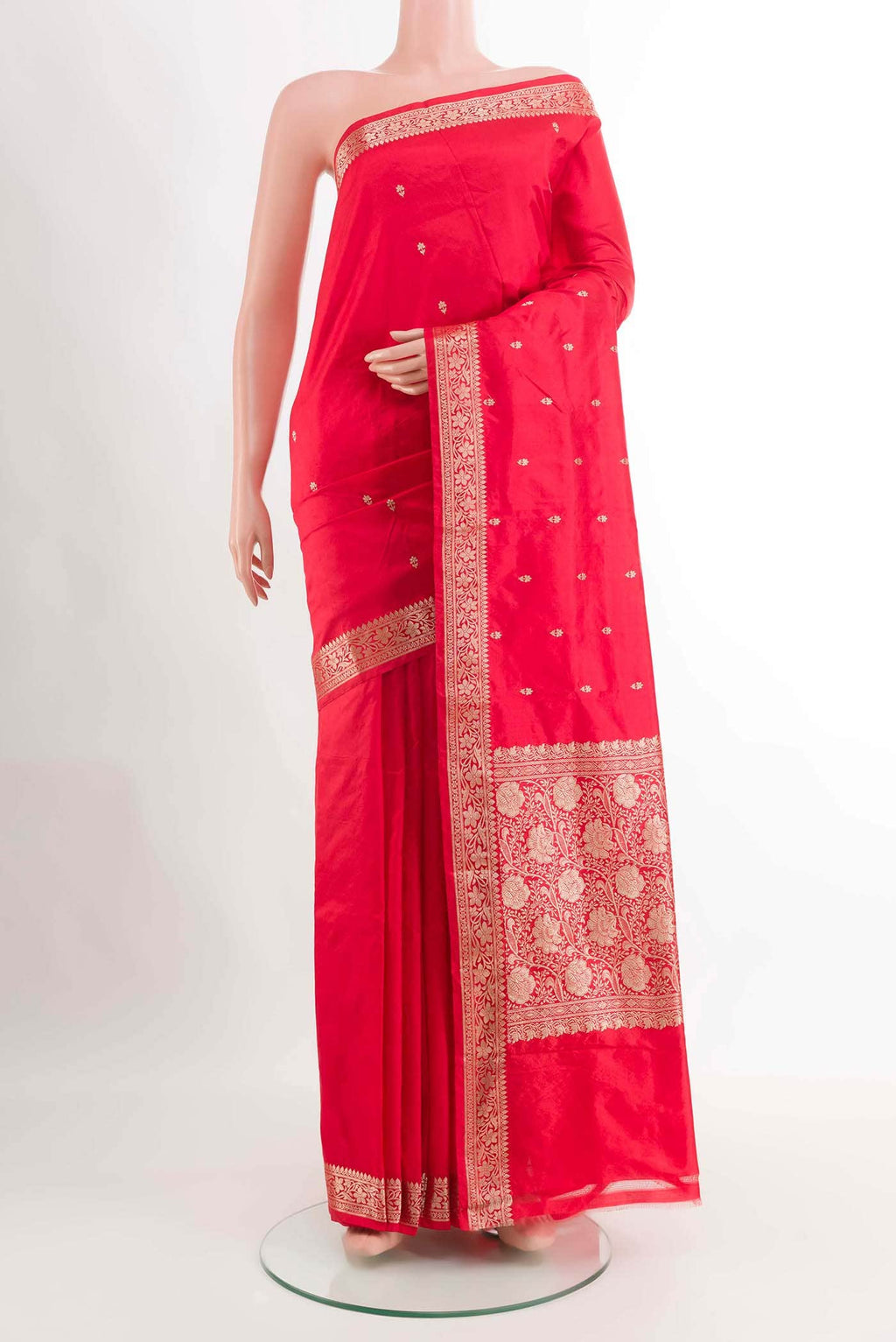 Red Banarasi Katan Silk Saree
