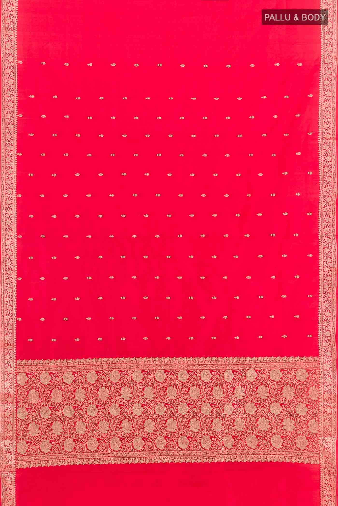 Red Banarasi Katan Silk Saree