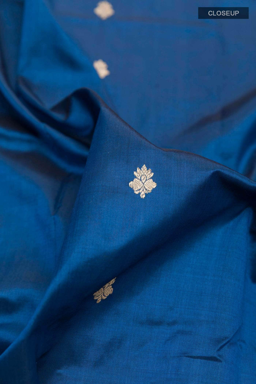 Peacock Blue Banarasi Katan Silk Saree