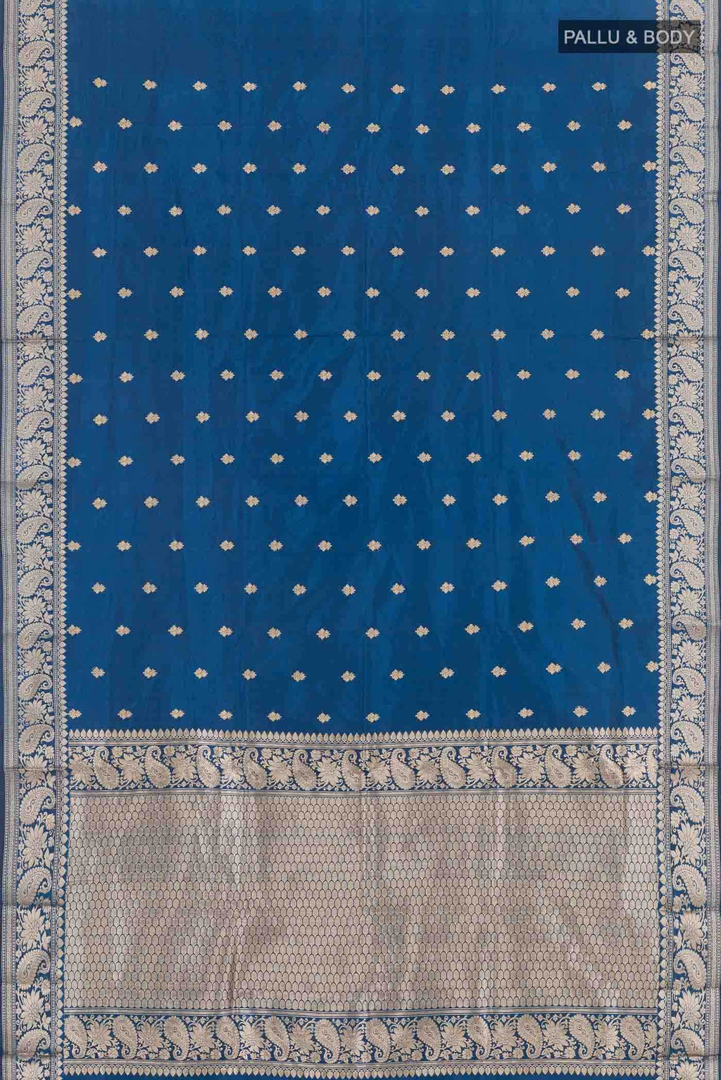 Peacock Blue Banarasi Katan Silk Saree