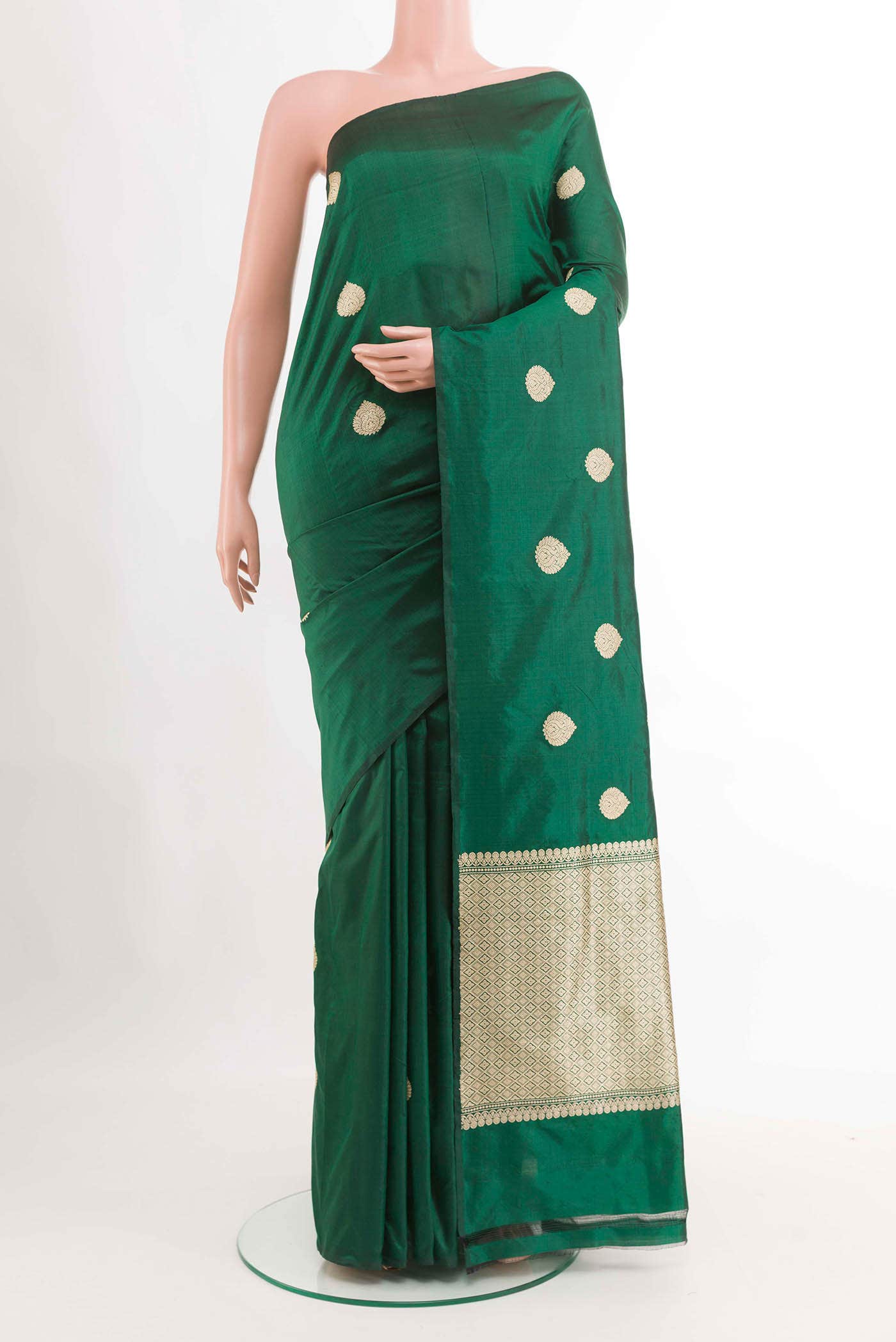 Green Banarasi Katan Silk Saree