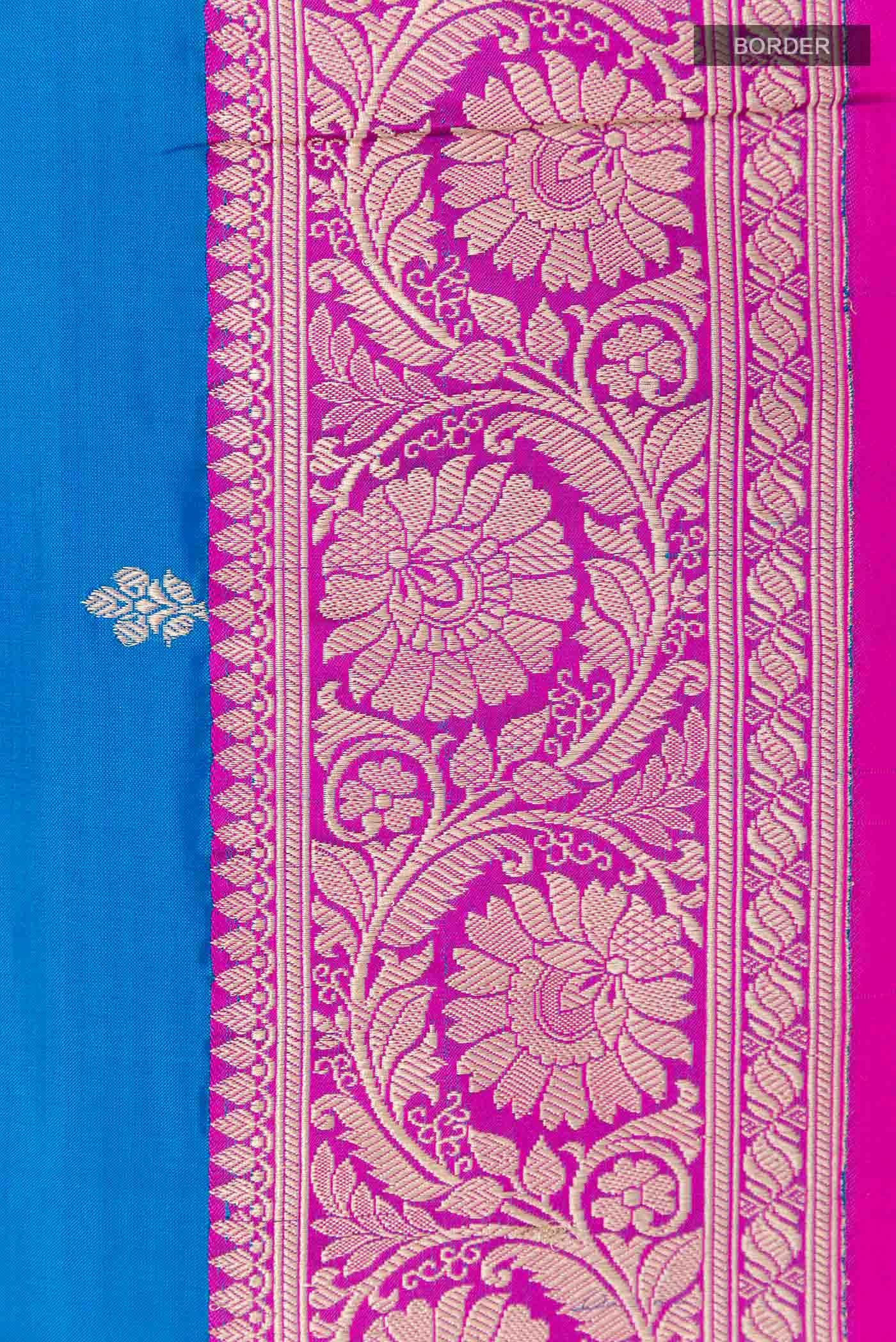 Blue Banarasi Katan Silk Saree
