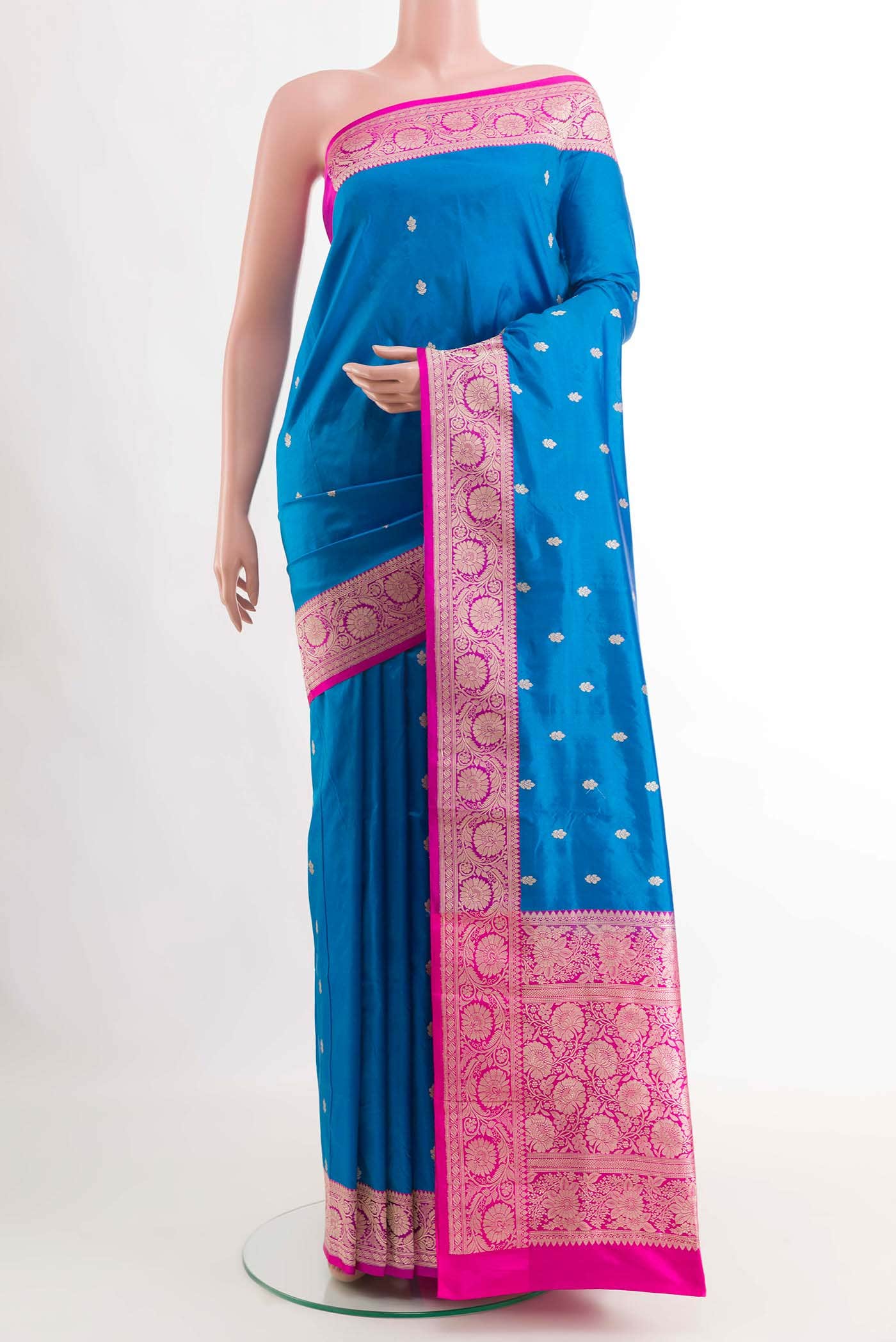 Blue Banarasi Katan Silk Saree