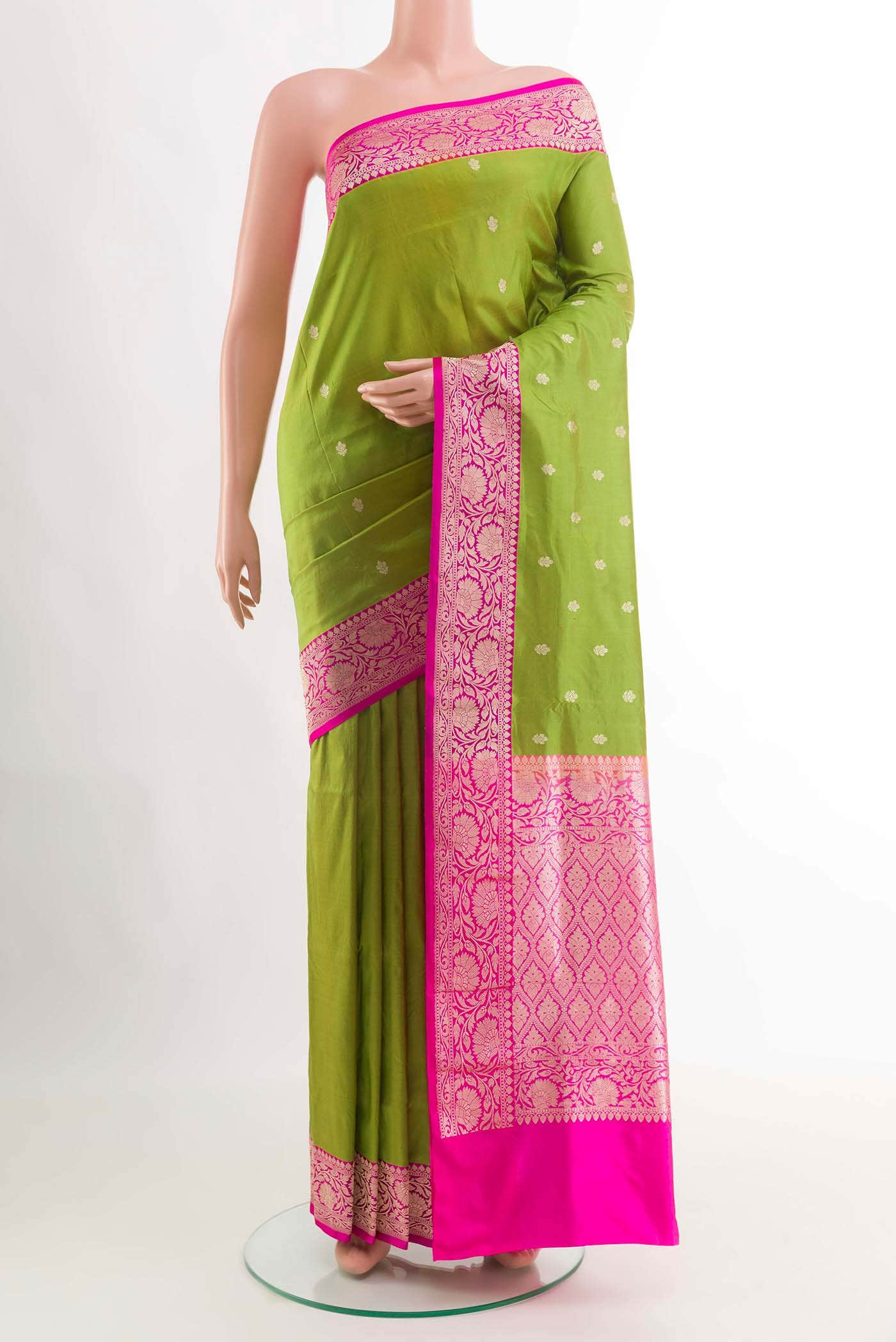 Green Banarasi Katan Silk Saree