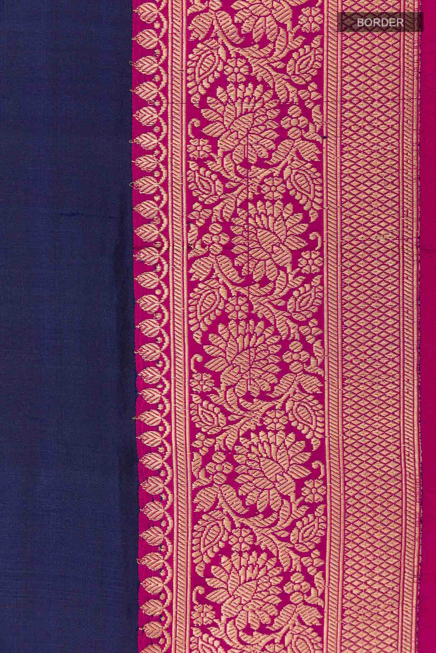 Blue Banarasi Katan Silk Saree