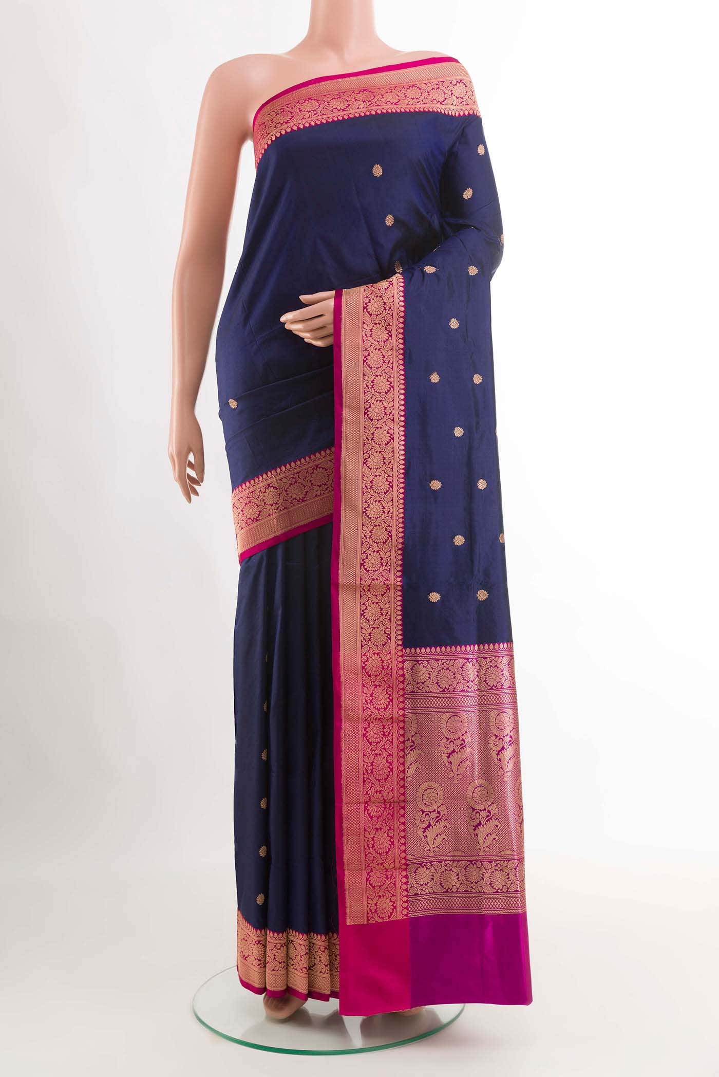 Blue Banarasi Katan Silk Saree